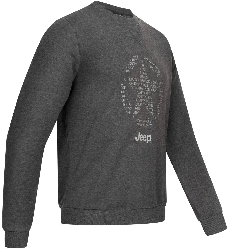 Jeep Men Round Neck Sweatshirt Star All Grey