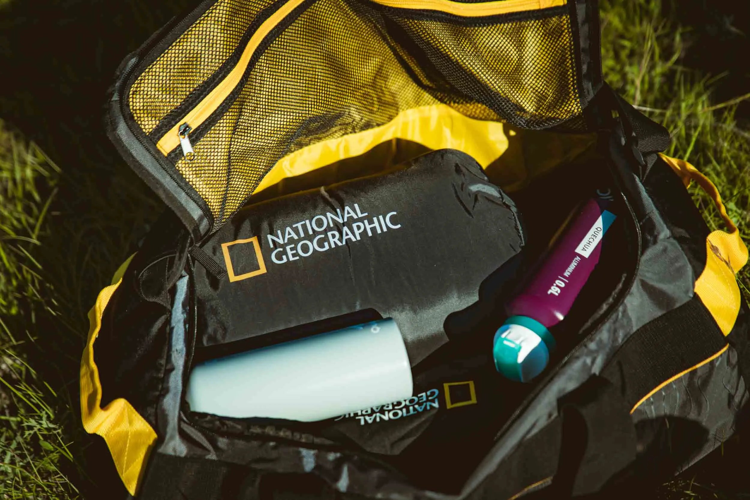 Deireadh seachtaine náisiúnta geografach mála 60l dubh