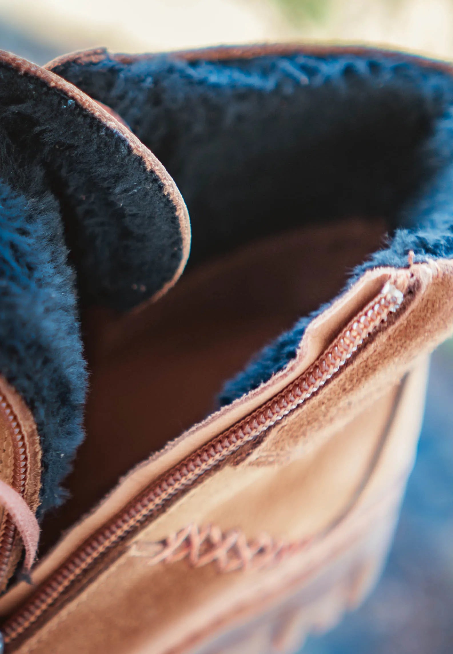 Damen-Winterstiefel aus Leder Nell 207 Kokosnussbraun