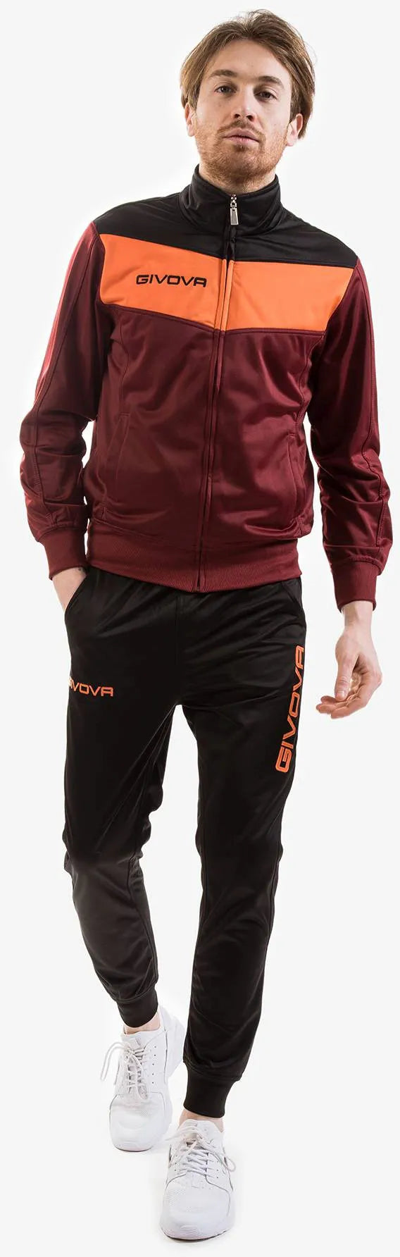 Conjunto Deportivo Givova Campo Burdeos-naranja