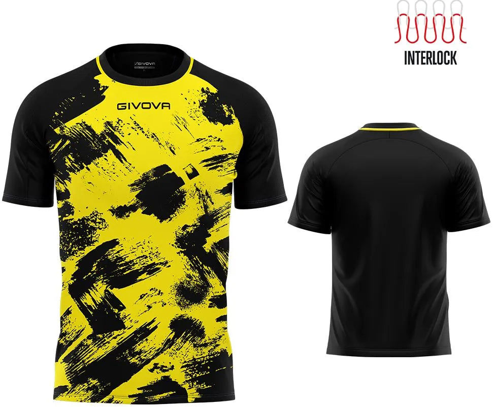 Camiseta esportiva Givova Art Interlock Amarelo-preto Amarelo