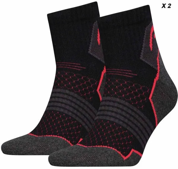 Sport-Unisex-Socken Head Hiking Quarter 2p Schwarz 43-46