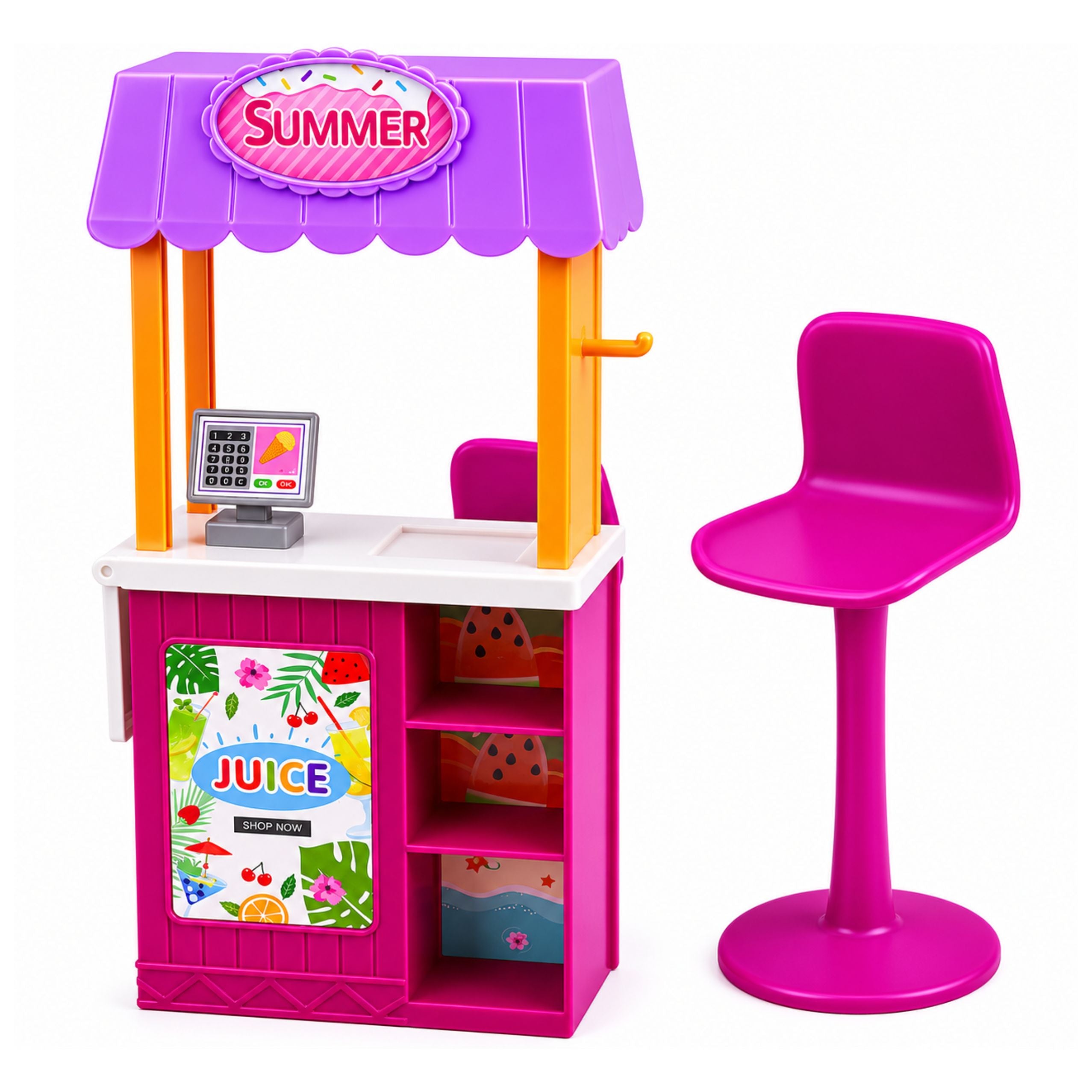 Anlily Doll Saleswoman With Drinks And Snacks Stand Accessories Set