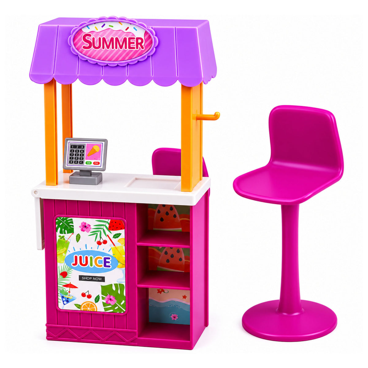 Anlily Doll Saleswoman With Drinks And Snacks Stand Accessories Set