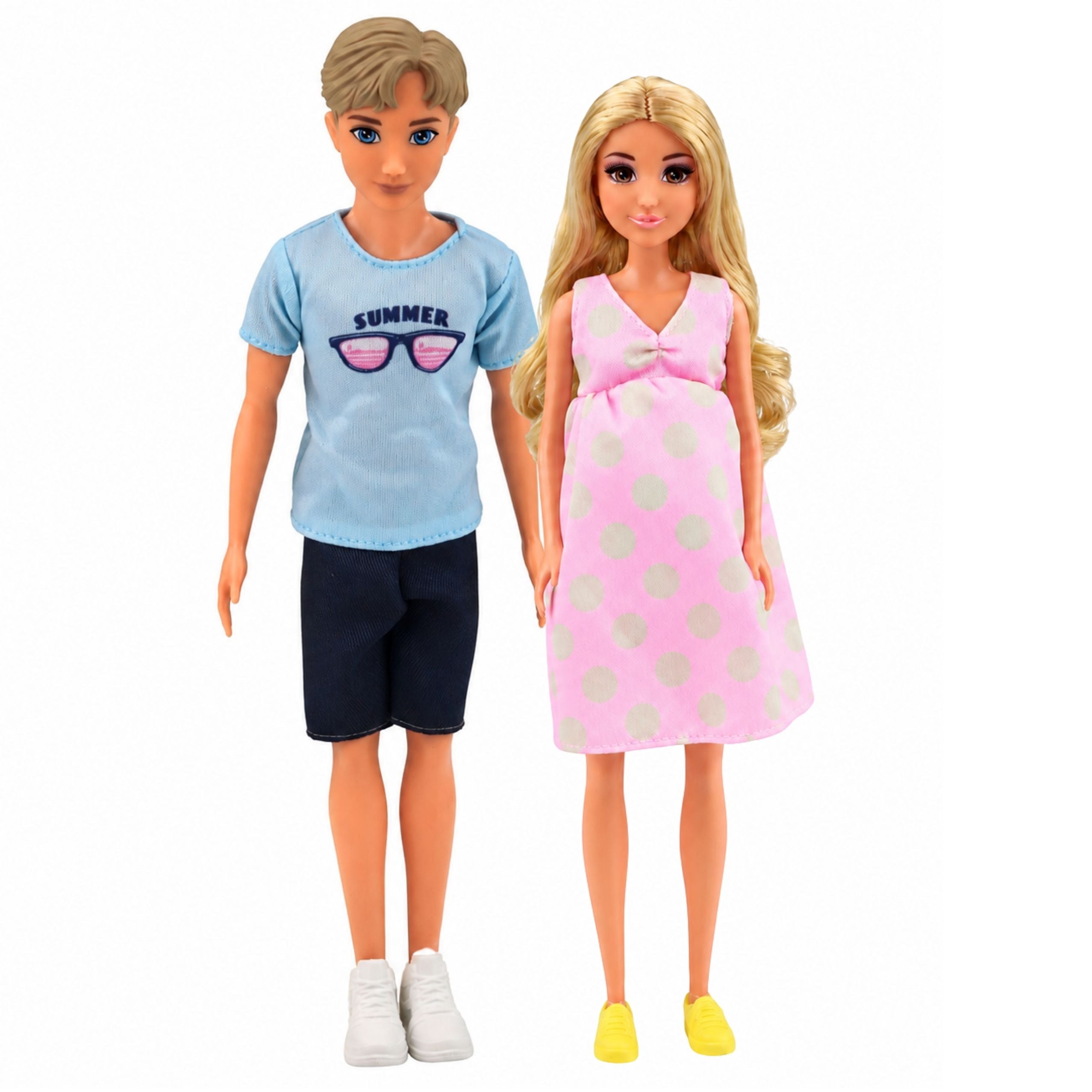 Anlily Family Doll Set: Pregnant Mom Dad Baby Infant
