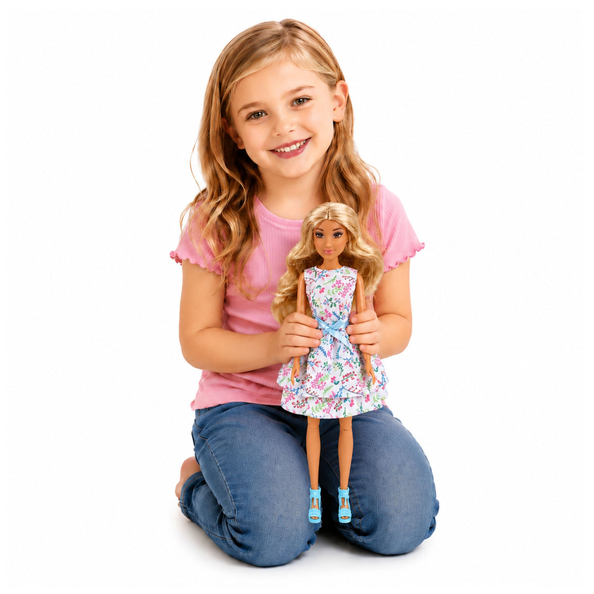 Anlily Doll With Dog Floral Dress Bag Snacks Accessories Set