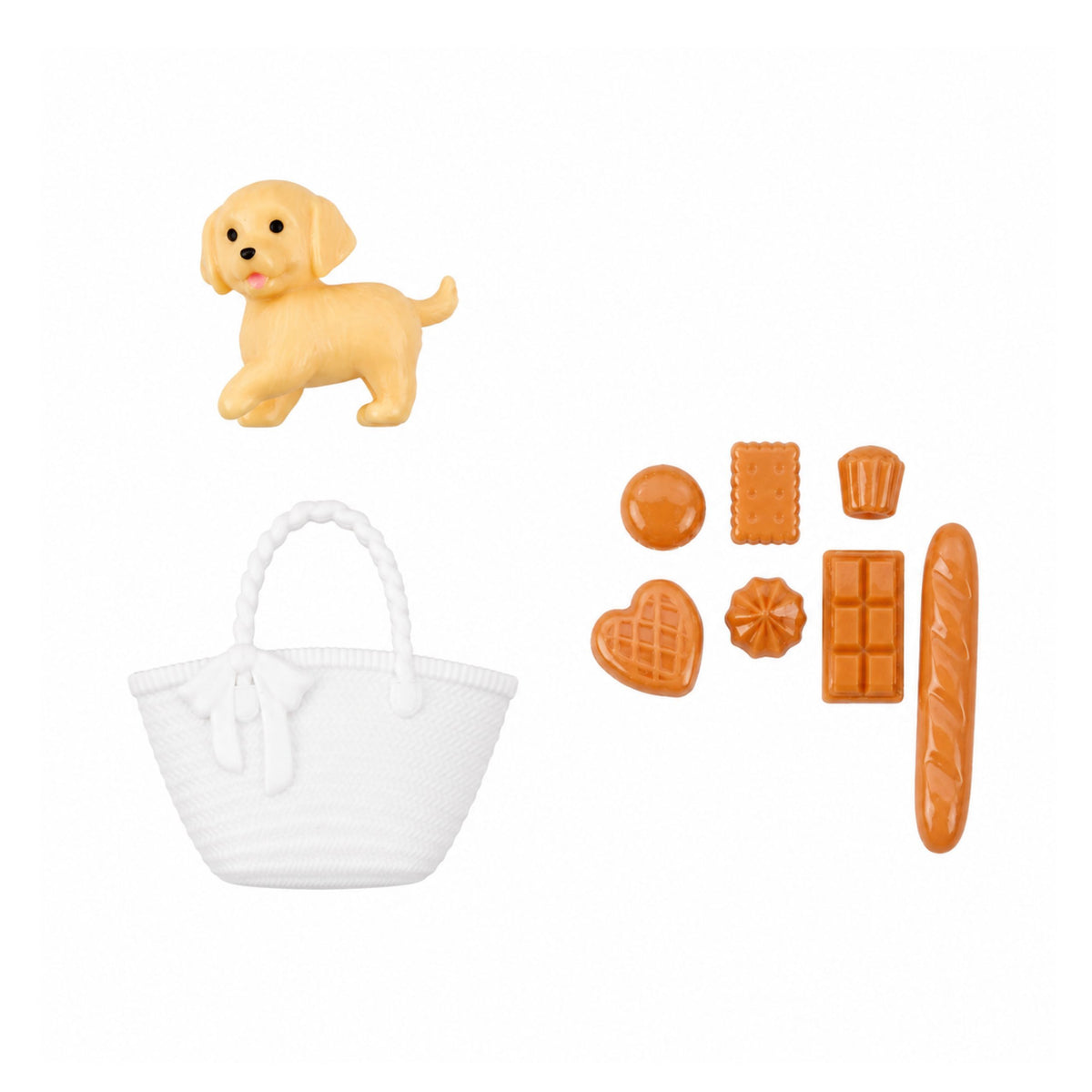 Anlily Doll With Dog Floral Dress Bag Snacks Accessories Set