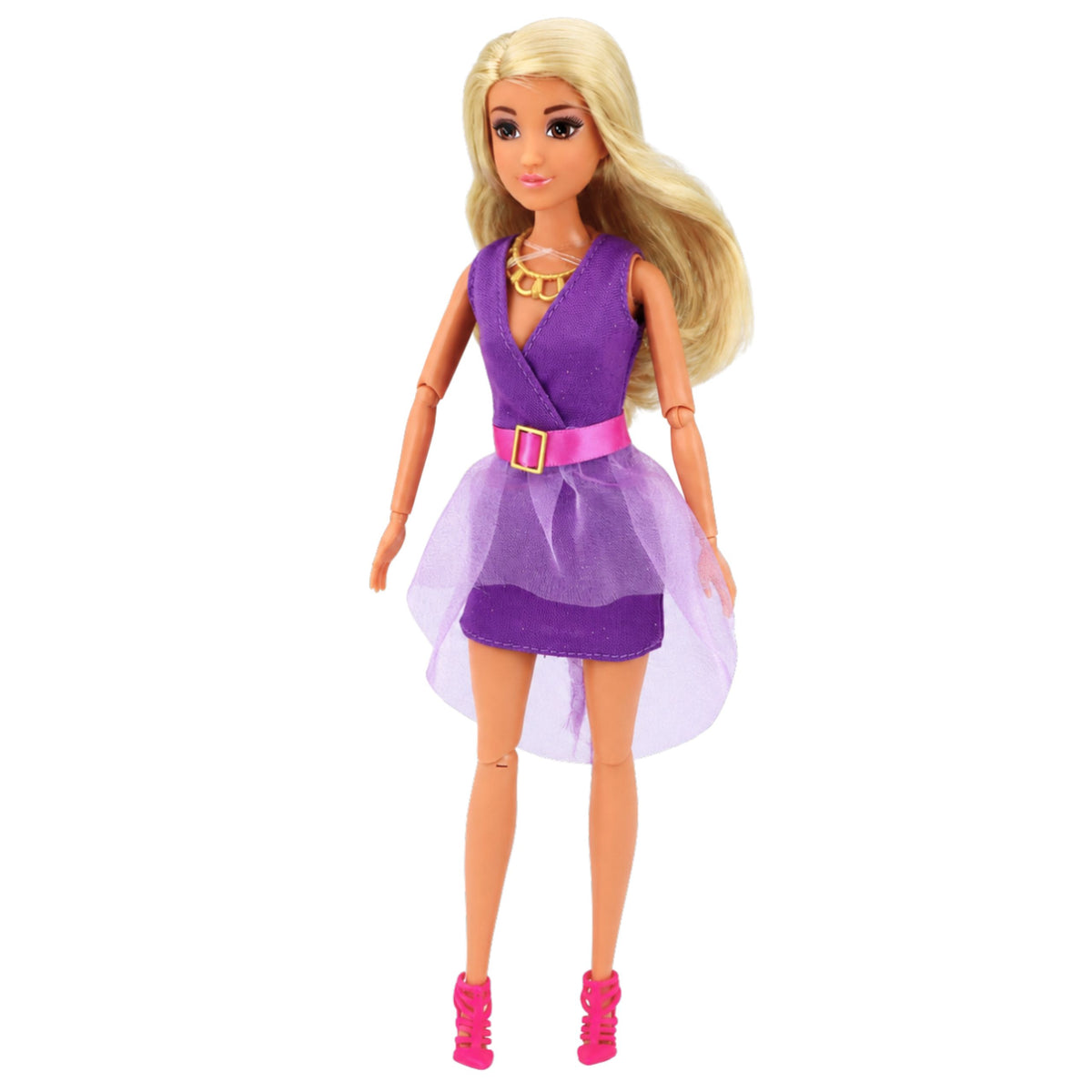 Anlily Fashion Doll In Purple Dress Hovedtelefoner Tilbehør Sæt