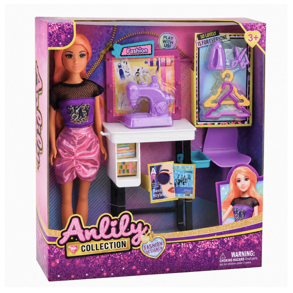 Anlily Puppenschneiderin, Modedesignerin, Nähmaschine, Möbelzubehör