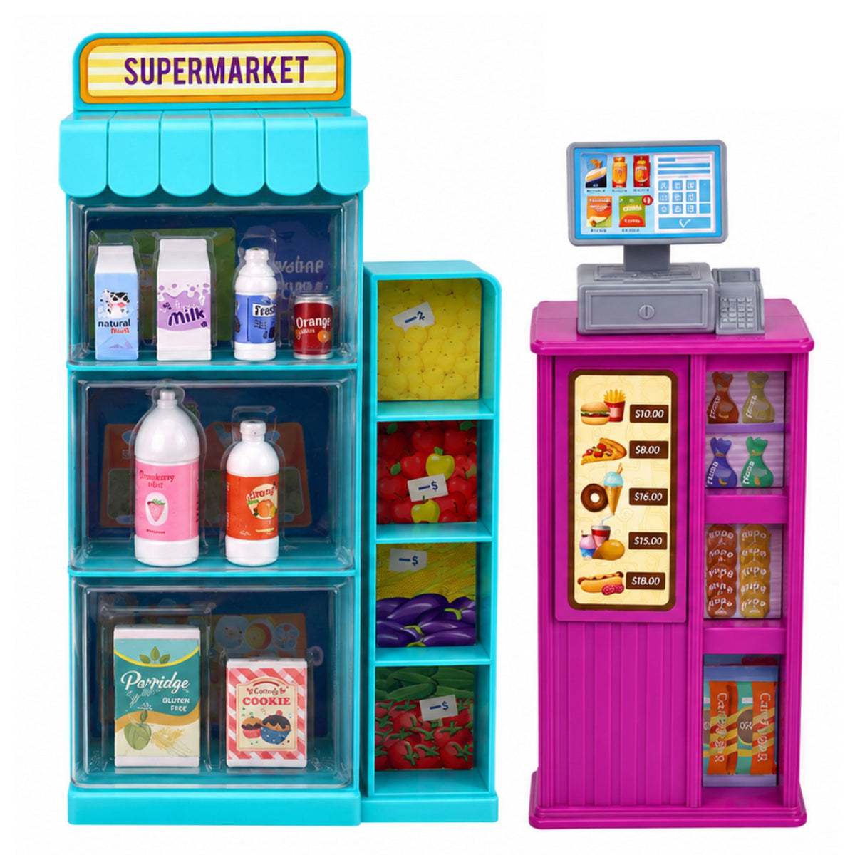 Anlily Doll In Supermarket Store Cash Register Accessories Stroller Set