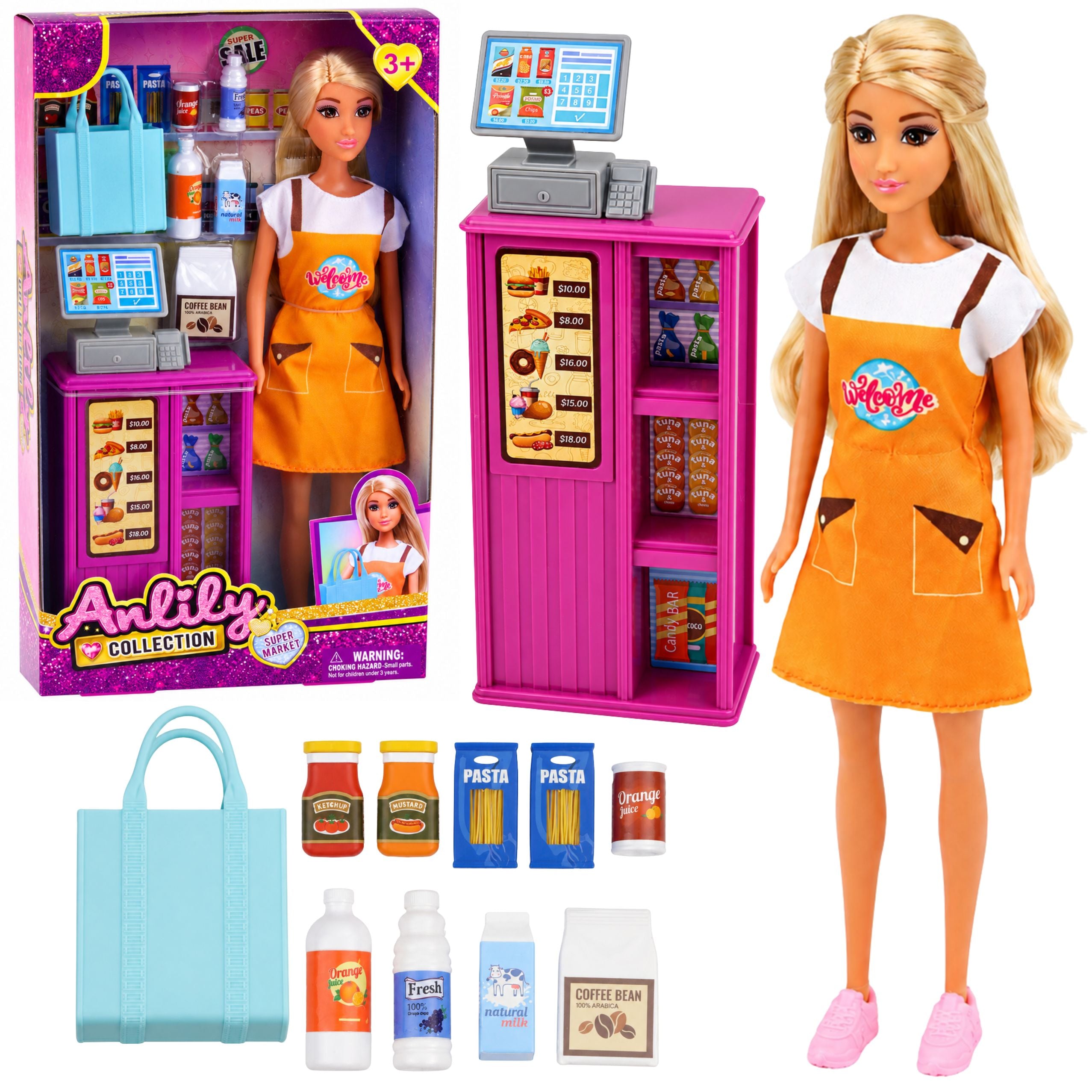 Anlily Doll Pénztáros Eladónő Pénztárgép Élelmiszeripari termékek