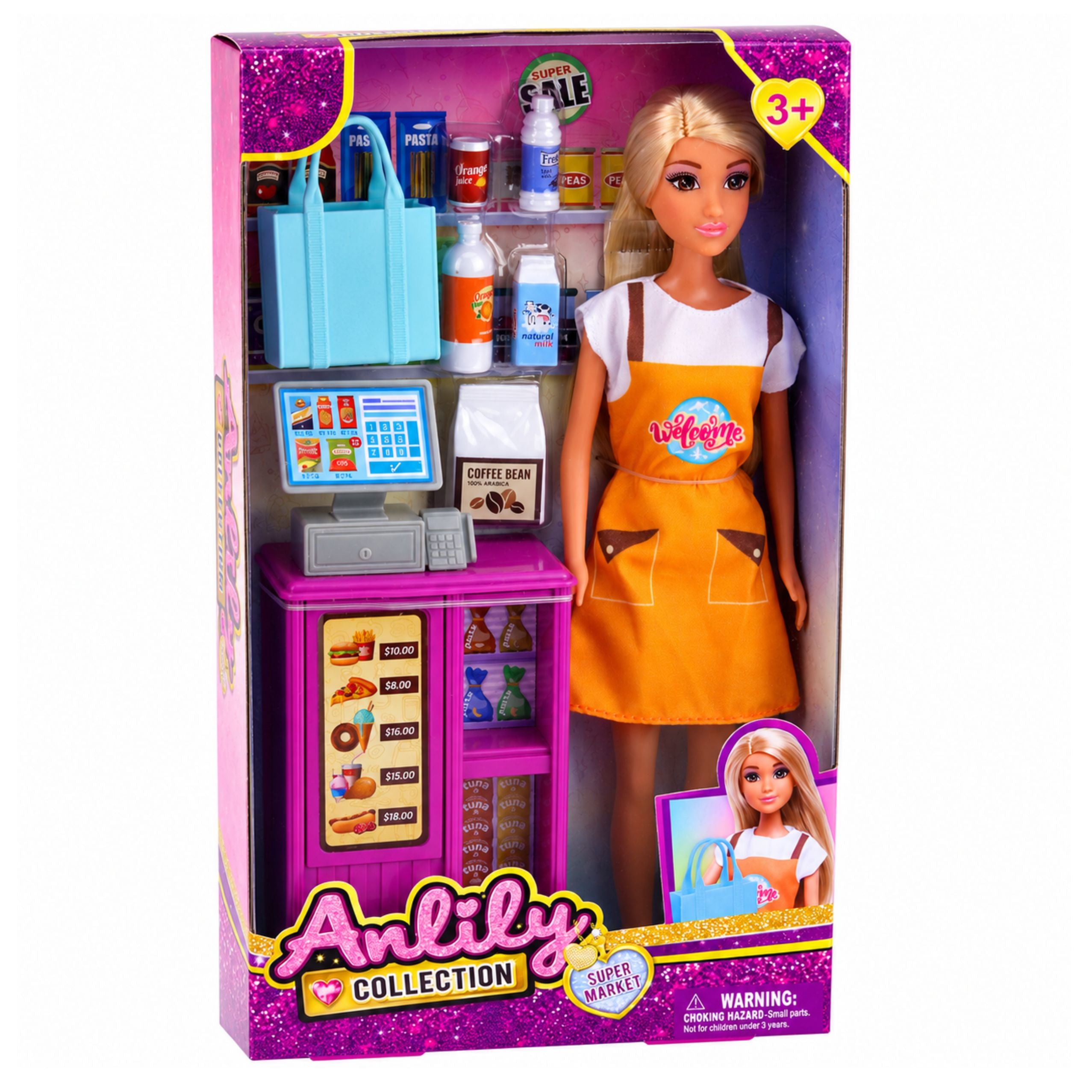 Anlily Doll Pénztáros Eladónő Pénztárgép Élelmiszeripari termékek