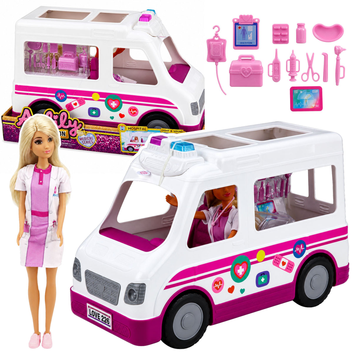 Anlily Doll Doctor Nurse Ambulance Medical Accessories