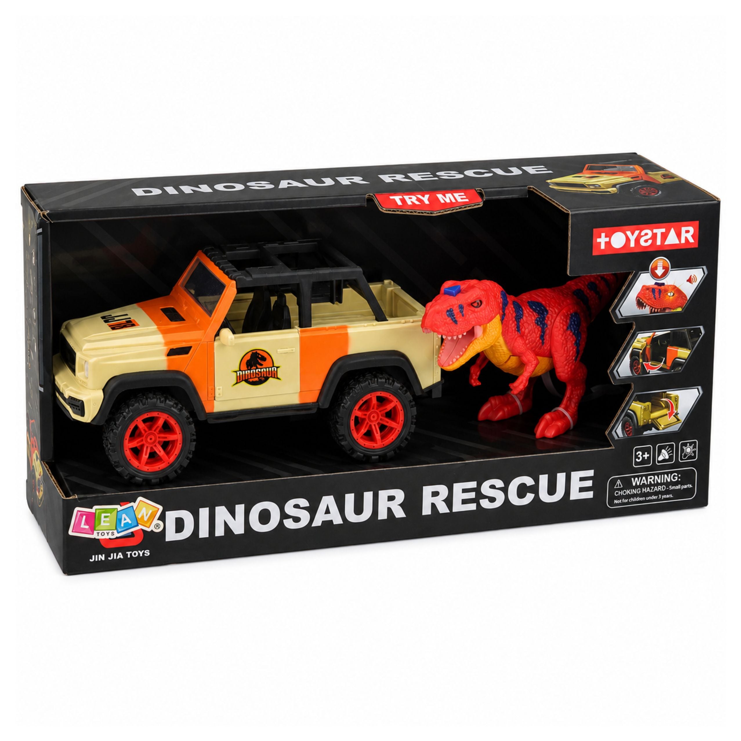 Off-road Vehicle With T-rex Dinosaur Lights Sounds Opening Doors