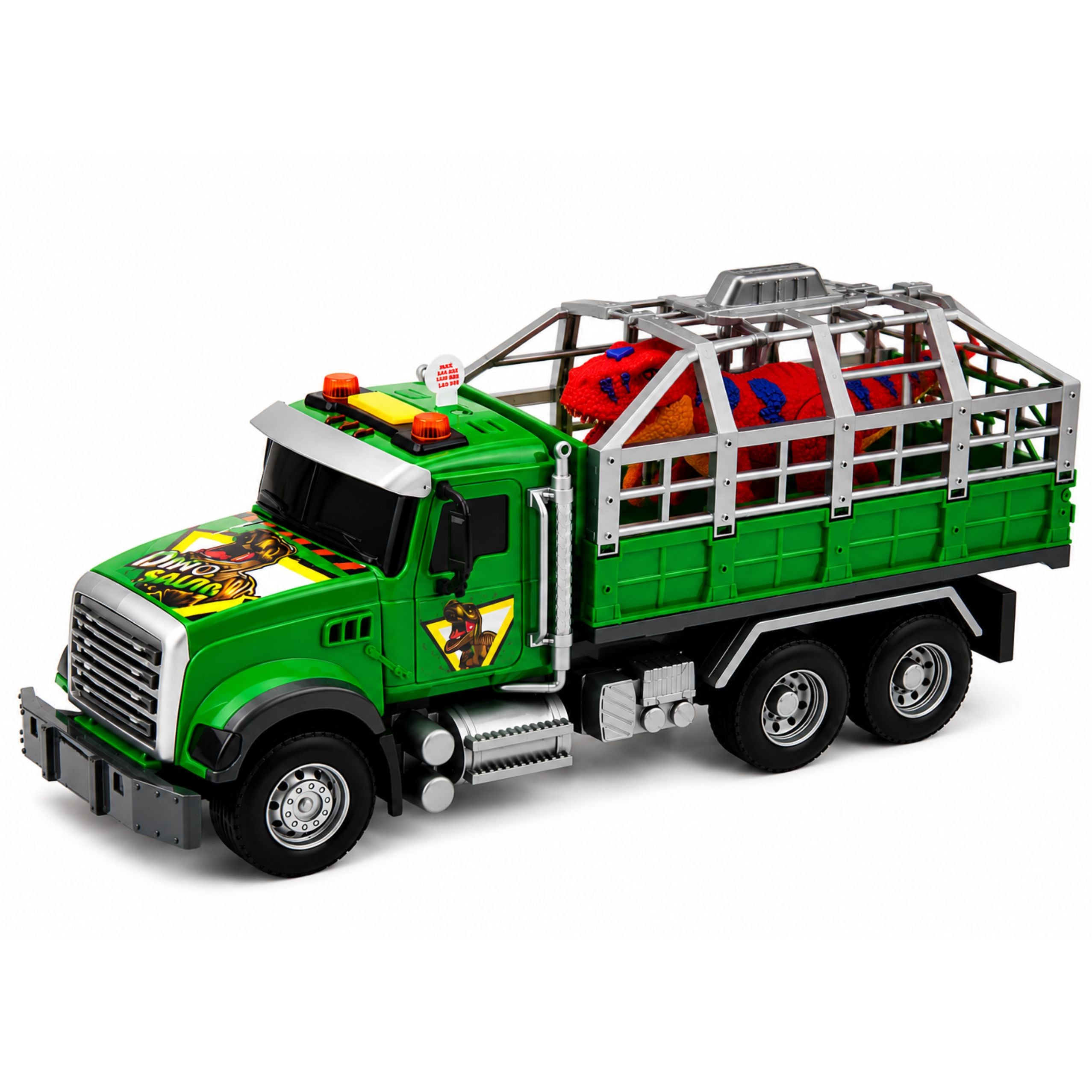 Transporter Truck With Cage T-rex Dinosaur Figure Lights And Sounds 1:12