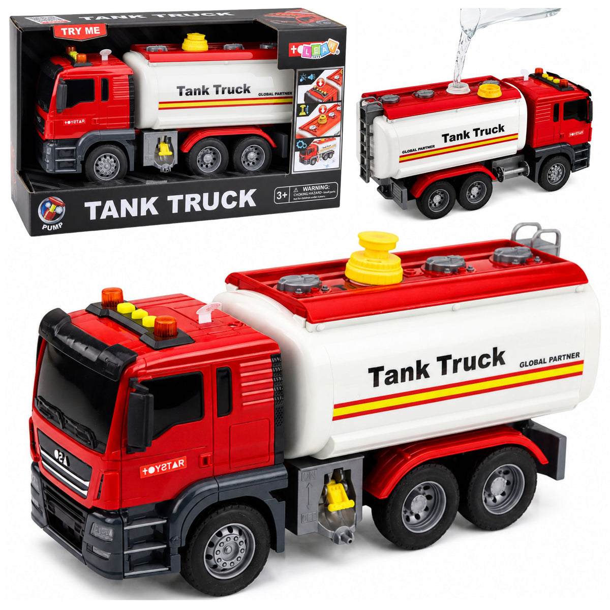 Les lumières de versement d'eau de tuyau de système d'eau de camion-citerne sonnent en rouge