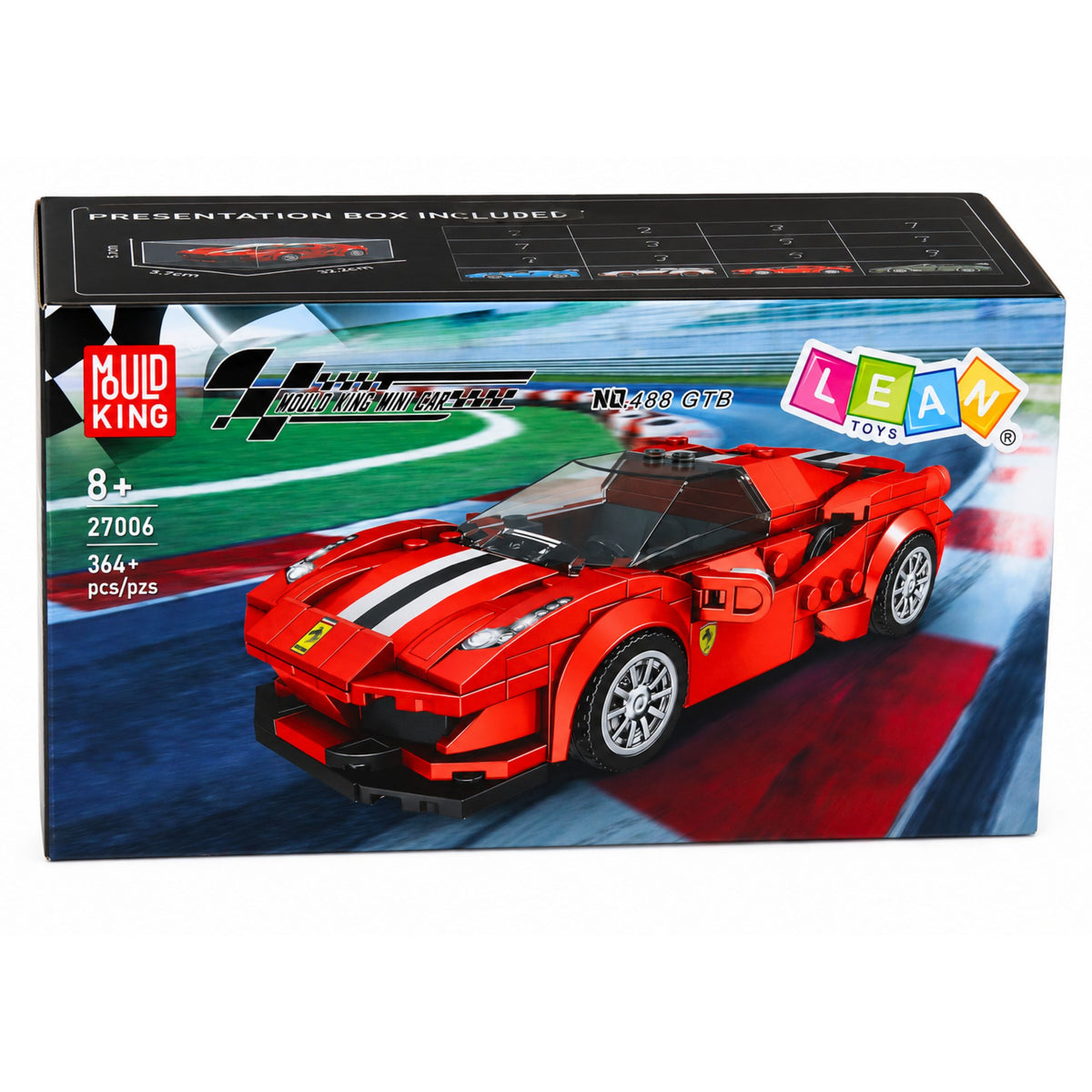 Bausteine Sportwagen-Rennvitrine Rot 364-tlg.