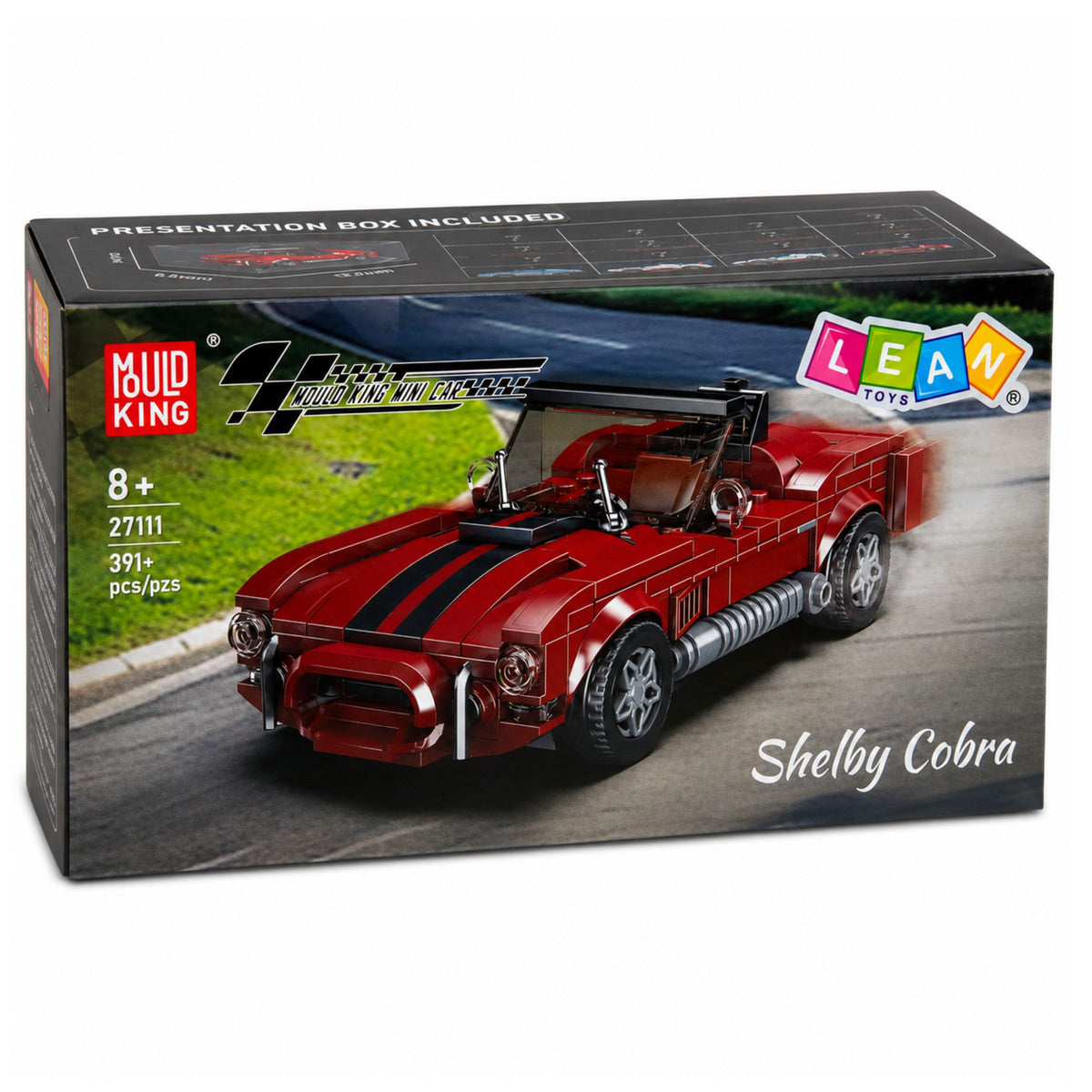 Construction Bricks Classic Car S.cobra Röd Vitrine 391 st.