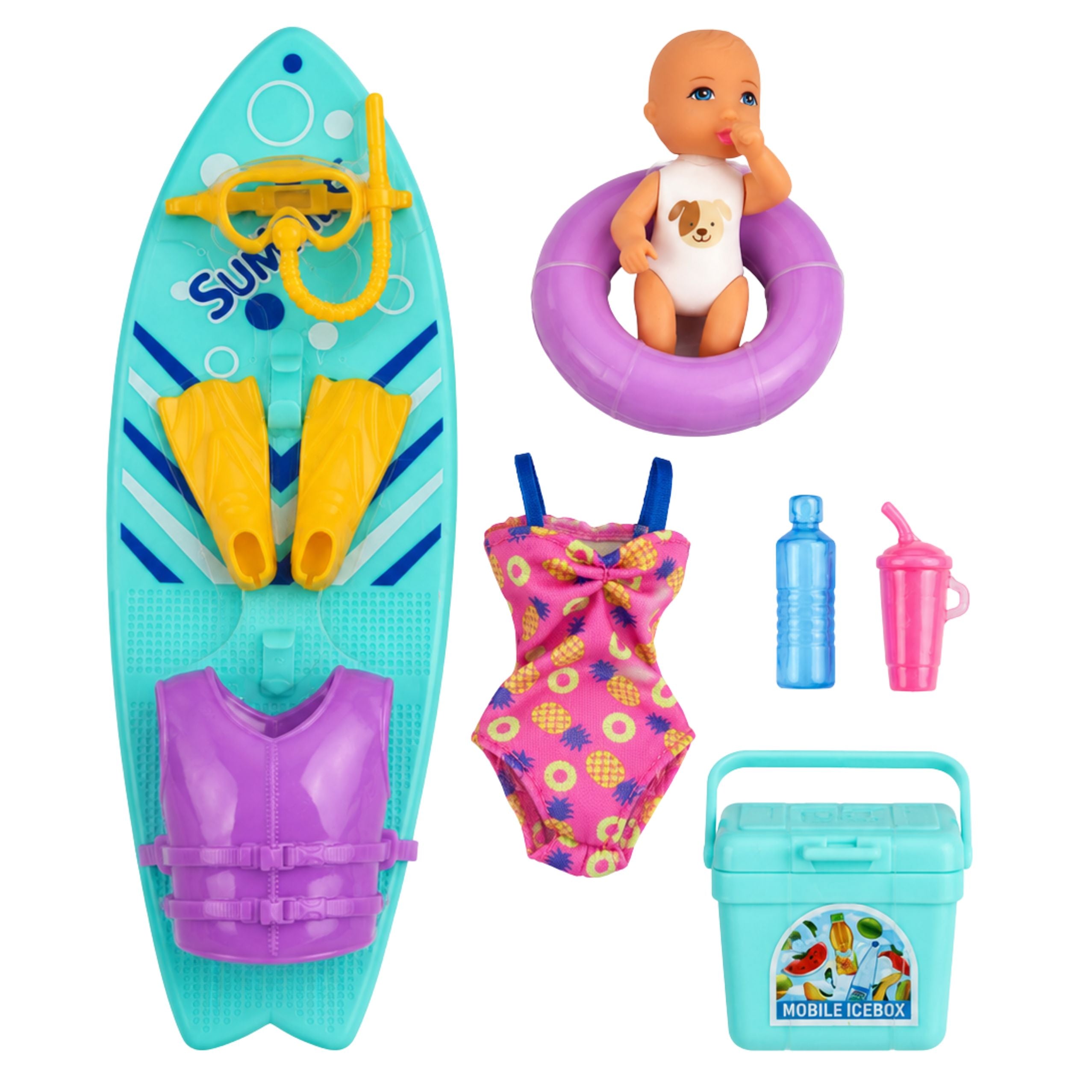 Anlily Dolls Family Surfers Kids Holiday Accessories Water Set