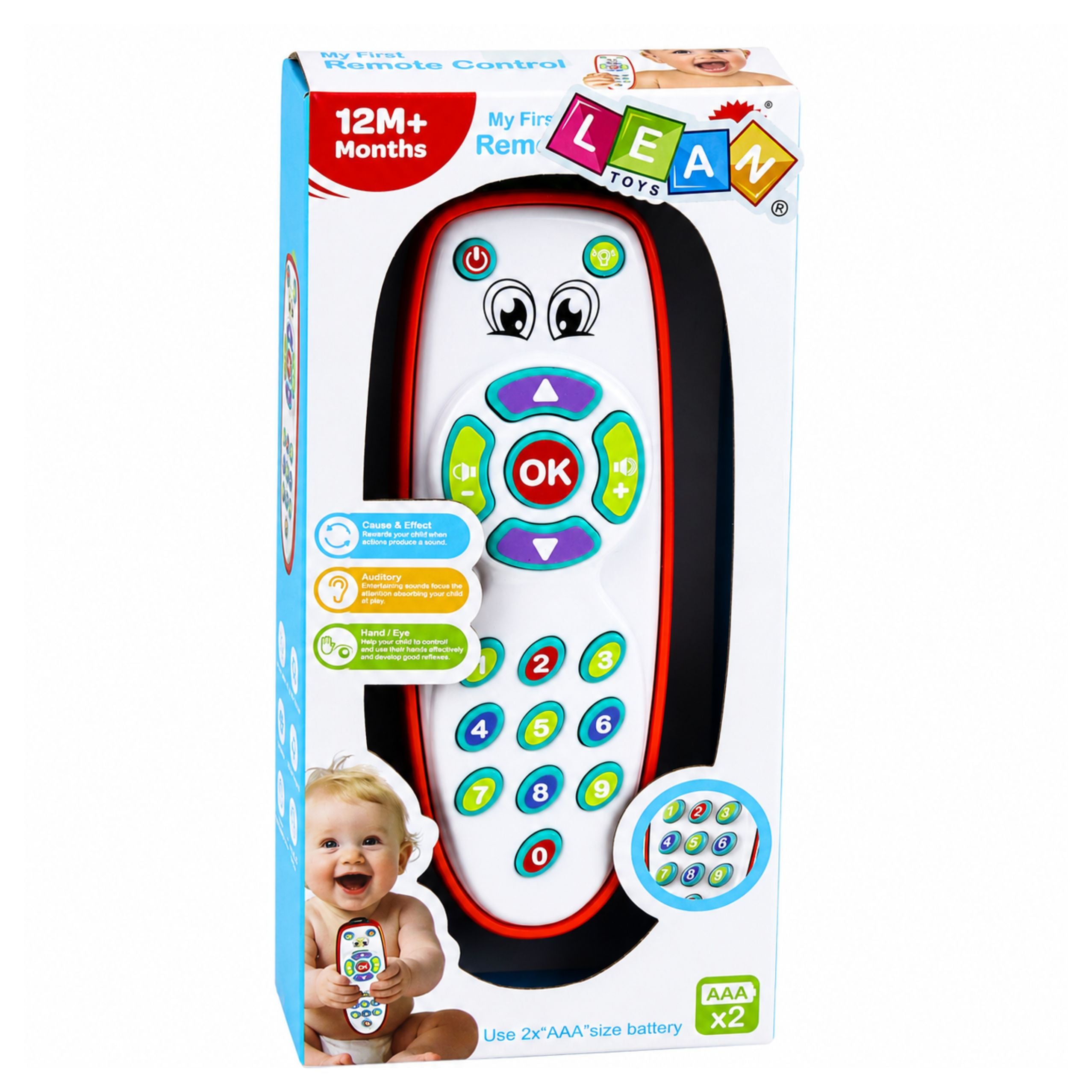Interactive Educational Remote Control For Toddlers With Adjustable Lights And Sound