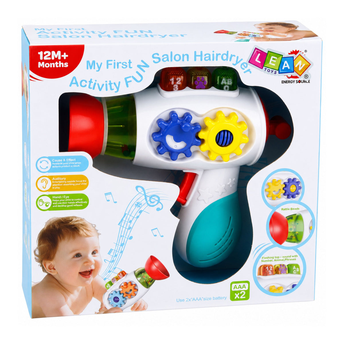 Interactieve babydroger Lichten Geluiden Tandwielen Ballen