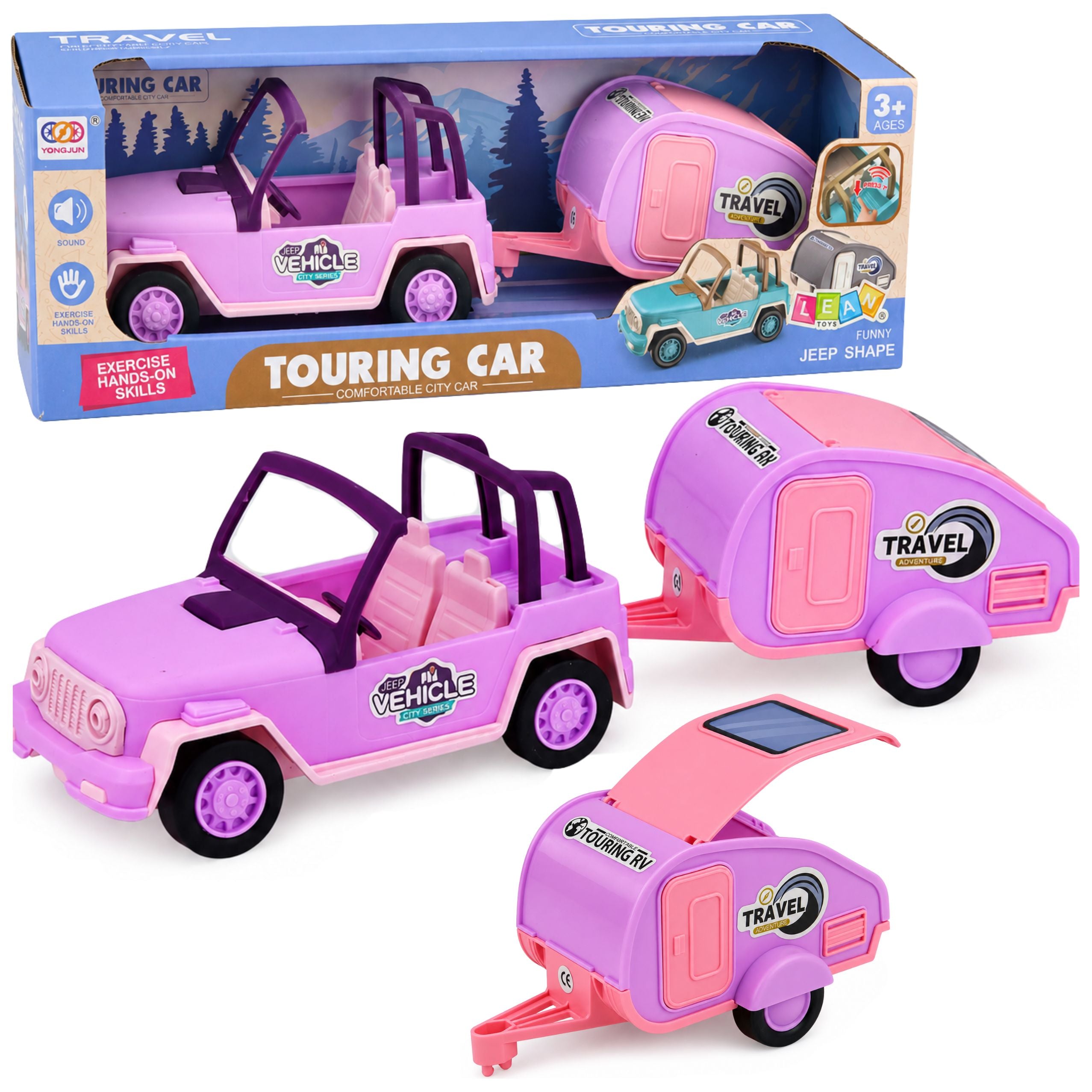 Off-road Vehicle With Camper Sounds Pink Travel Set