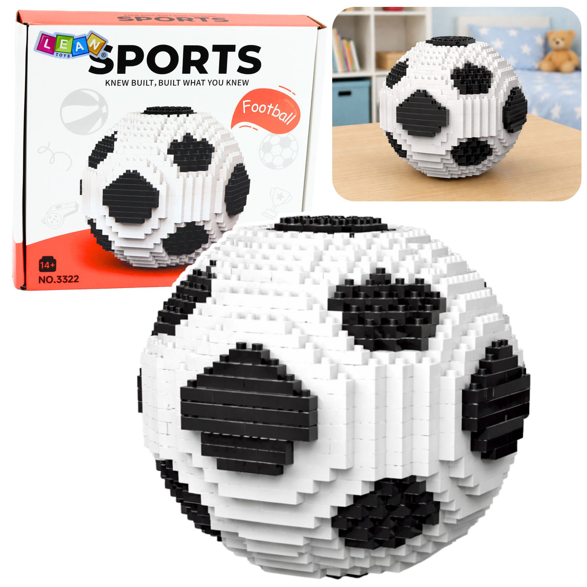 Kreativt set 3d konstruktionsblock Fotboll 864 st.