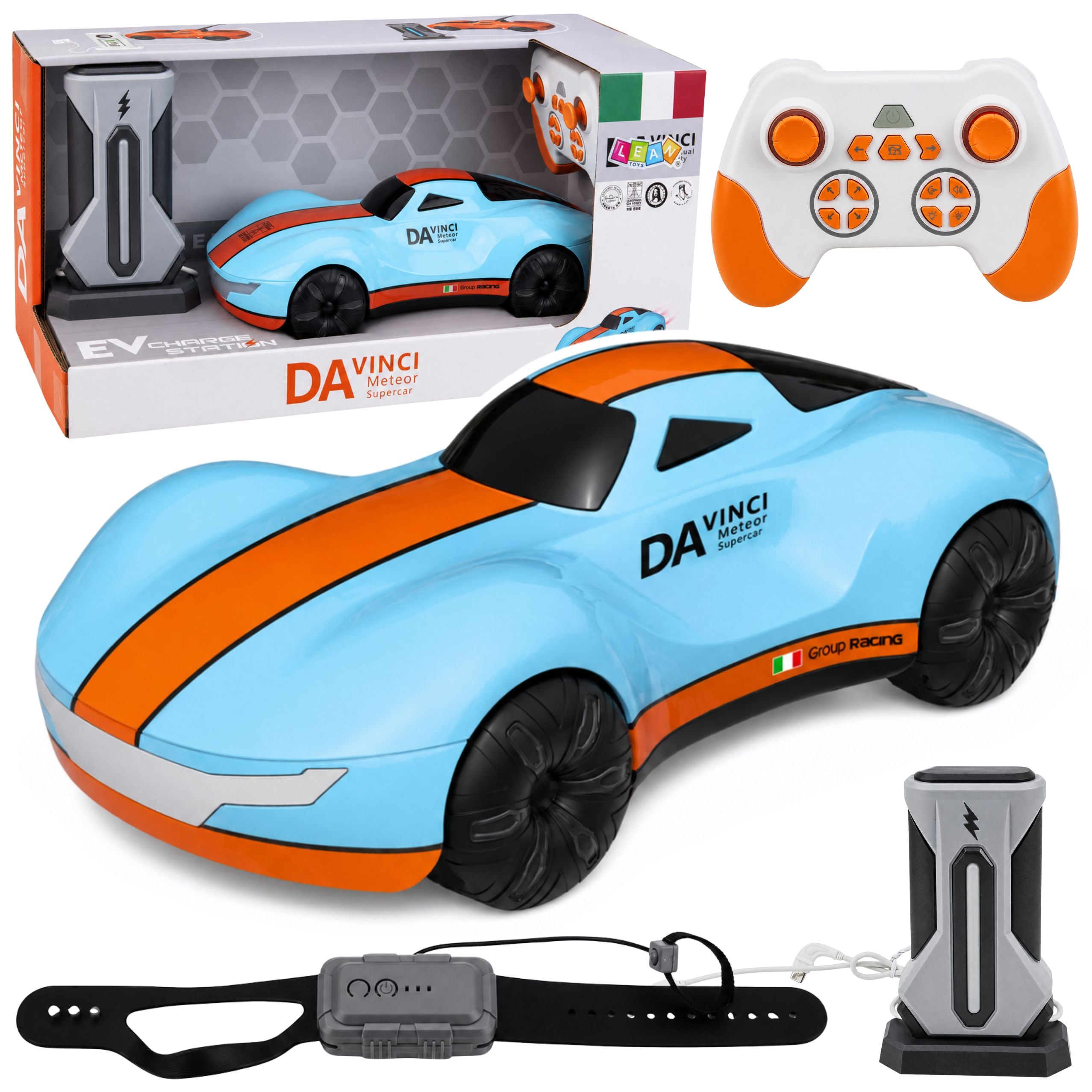 Modern Remote Controlled Car Rc Light Station Smoke Blue 1:16