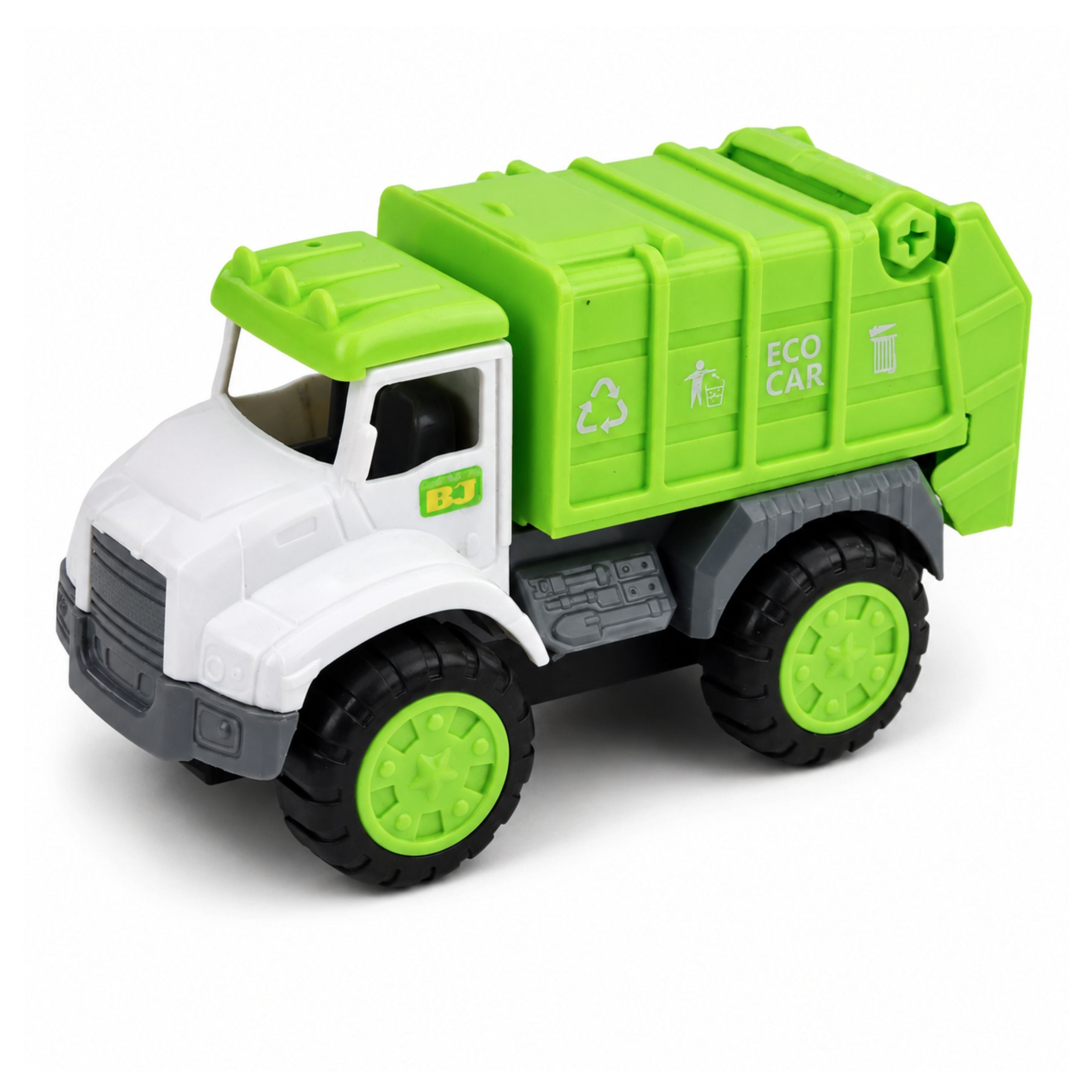 Tow Truck Garbage Truck Vehicle Set Lights Sounds Green