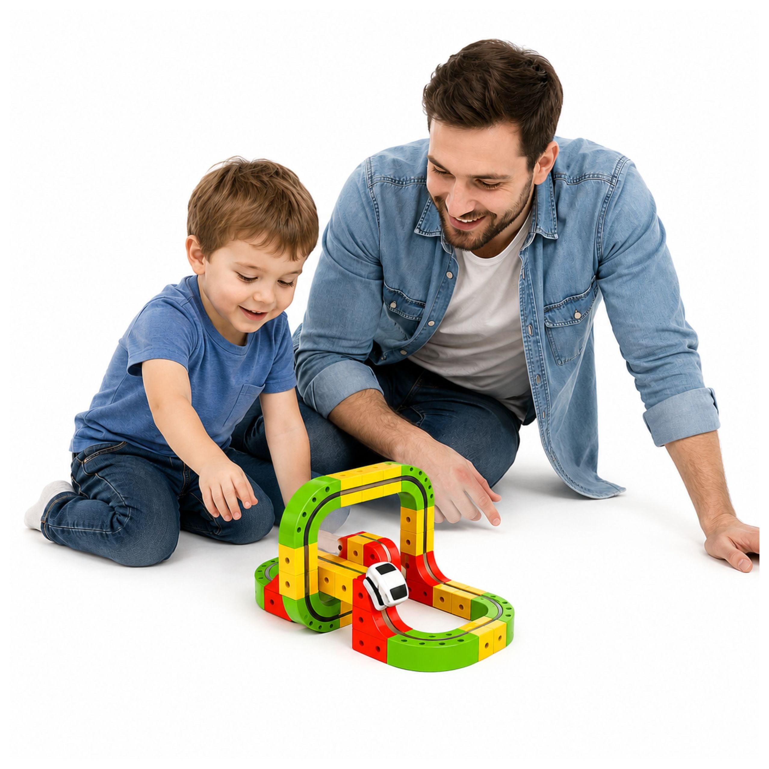 Magnetic Track With Electric Train 3d Creative Construction 67 Pcs.