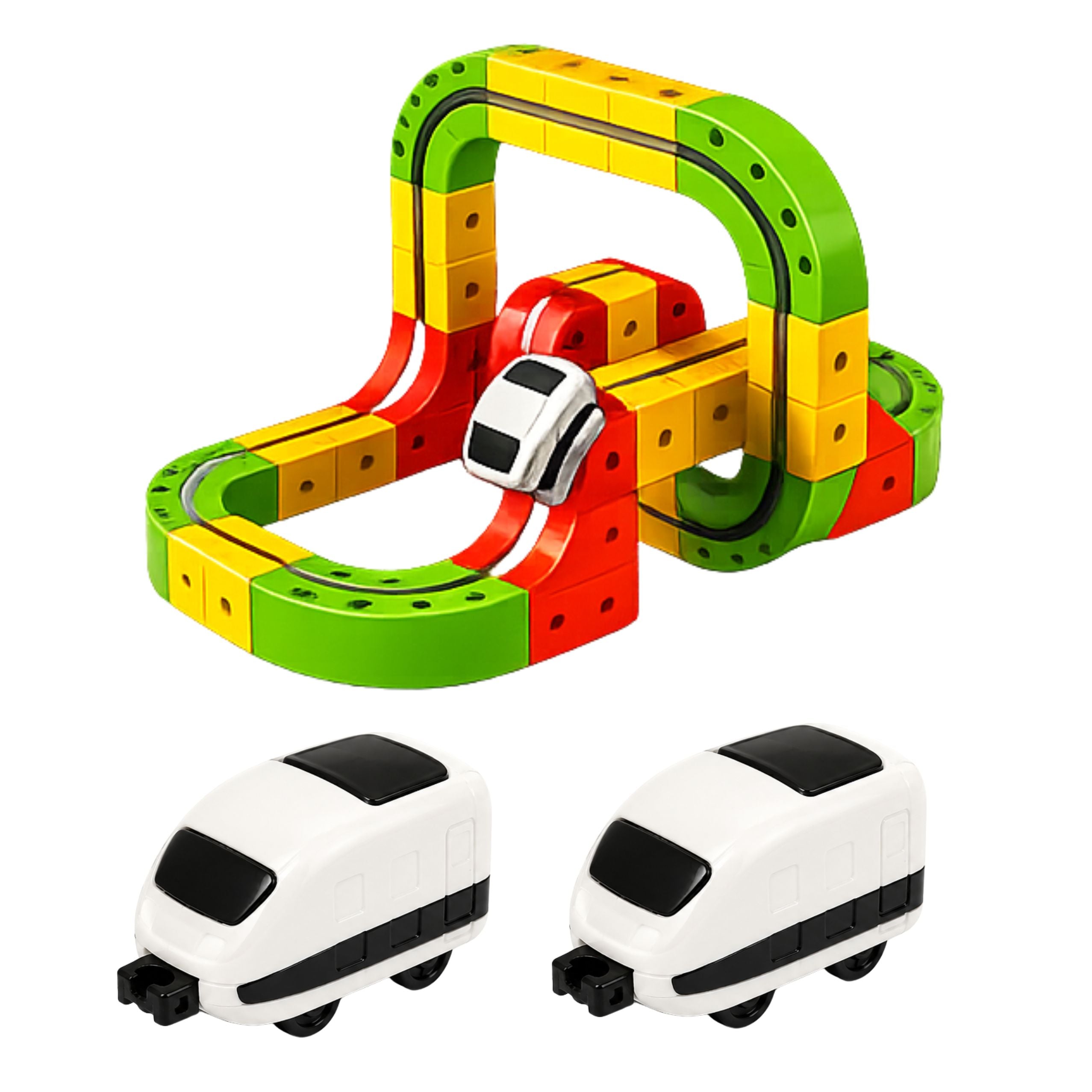 Magnetic Track With Electric Train 3d Creative Construction 67 Pcs.
