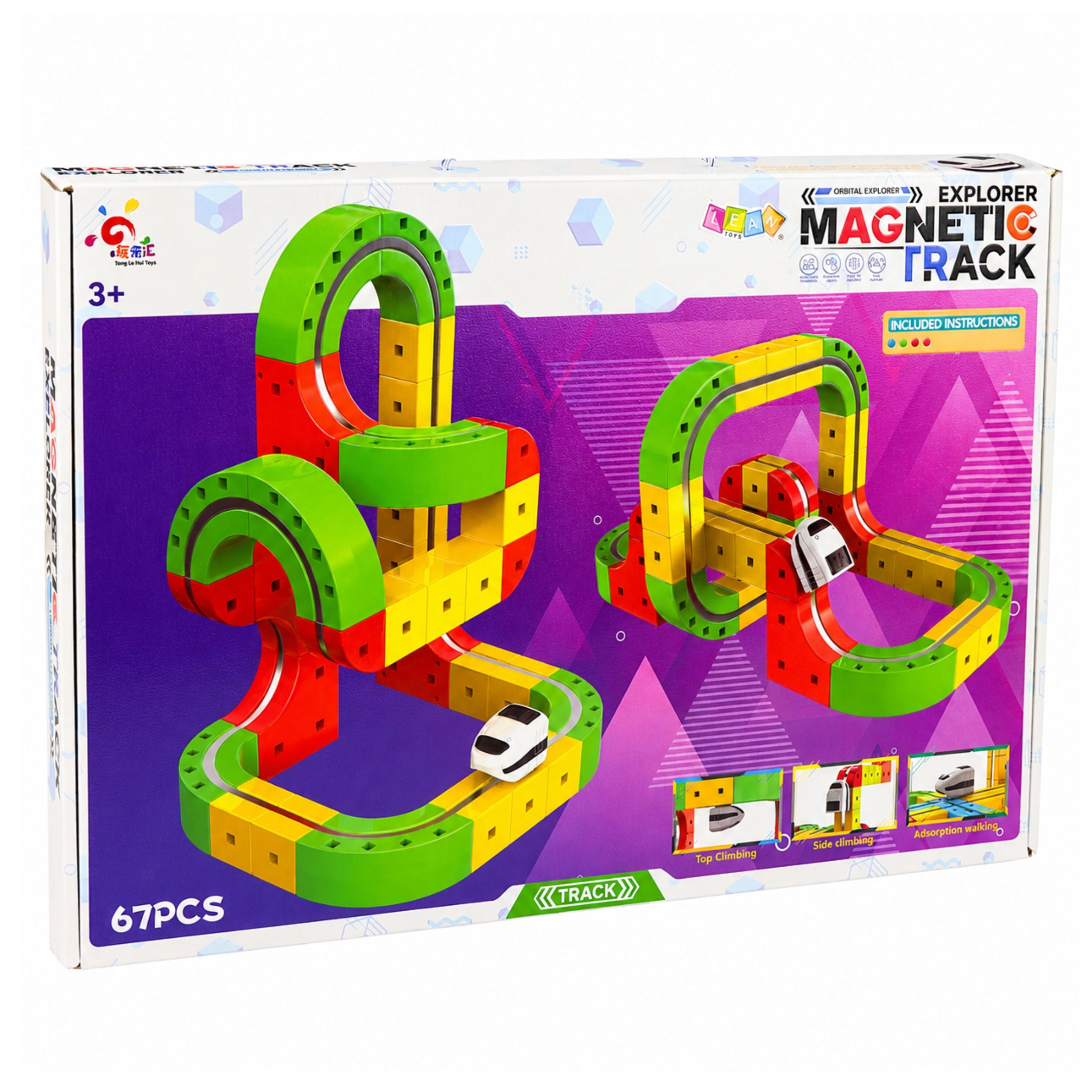 Magnetic Track With Electric Train 3d Creative Construction 67 Pcs.