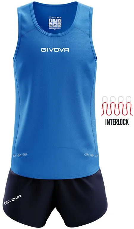 Conjunto Running Givova Kit New York Azul Real