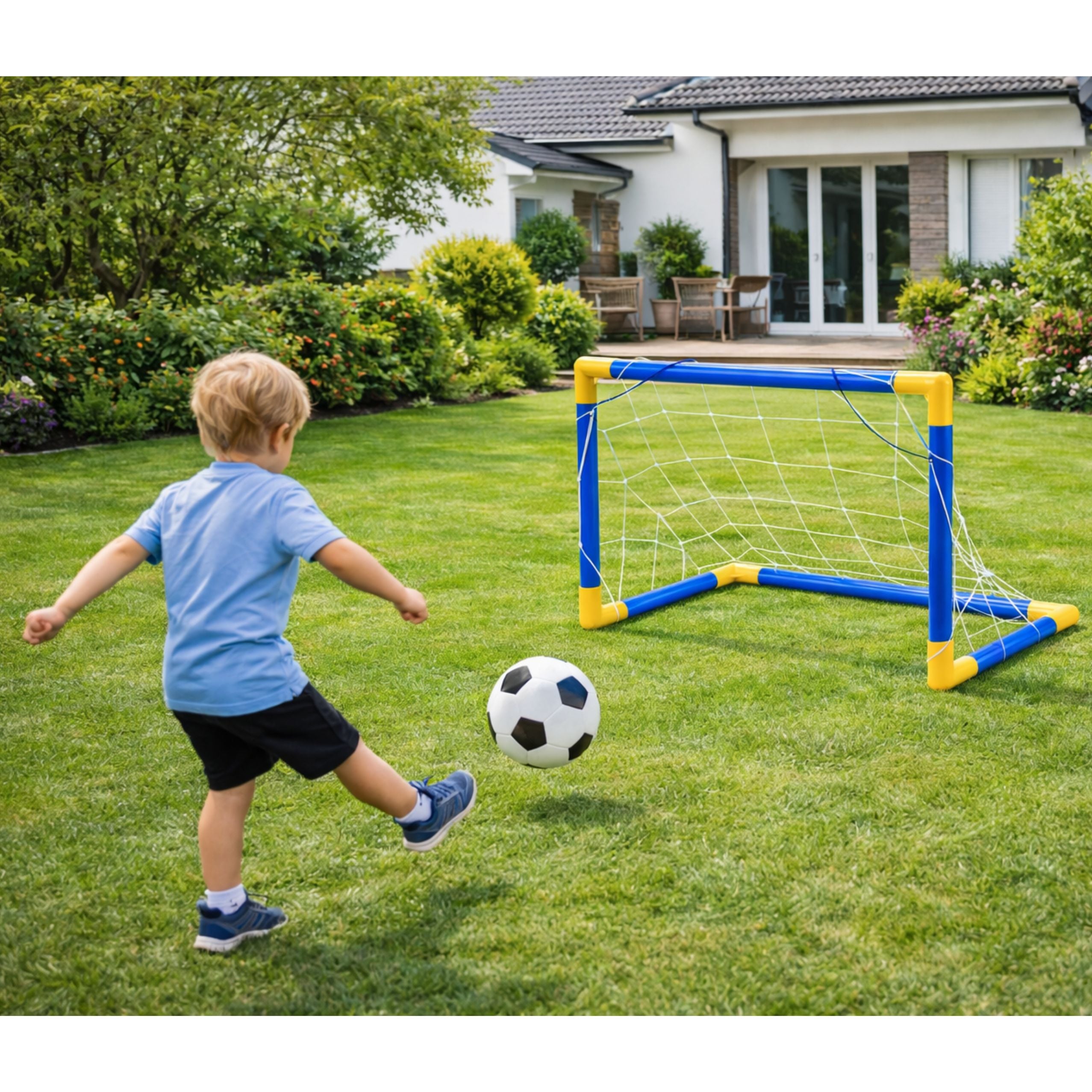 Sports Set For Playing Football Soccer Goal Ball Pump 62x40cm