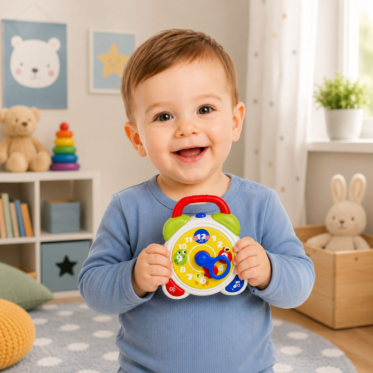 Despertador sensorial interativo para crianças com luzes e sons