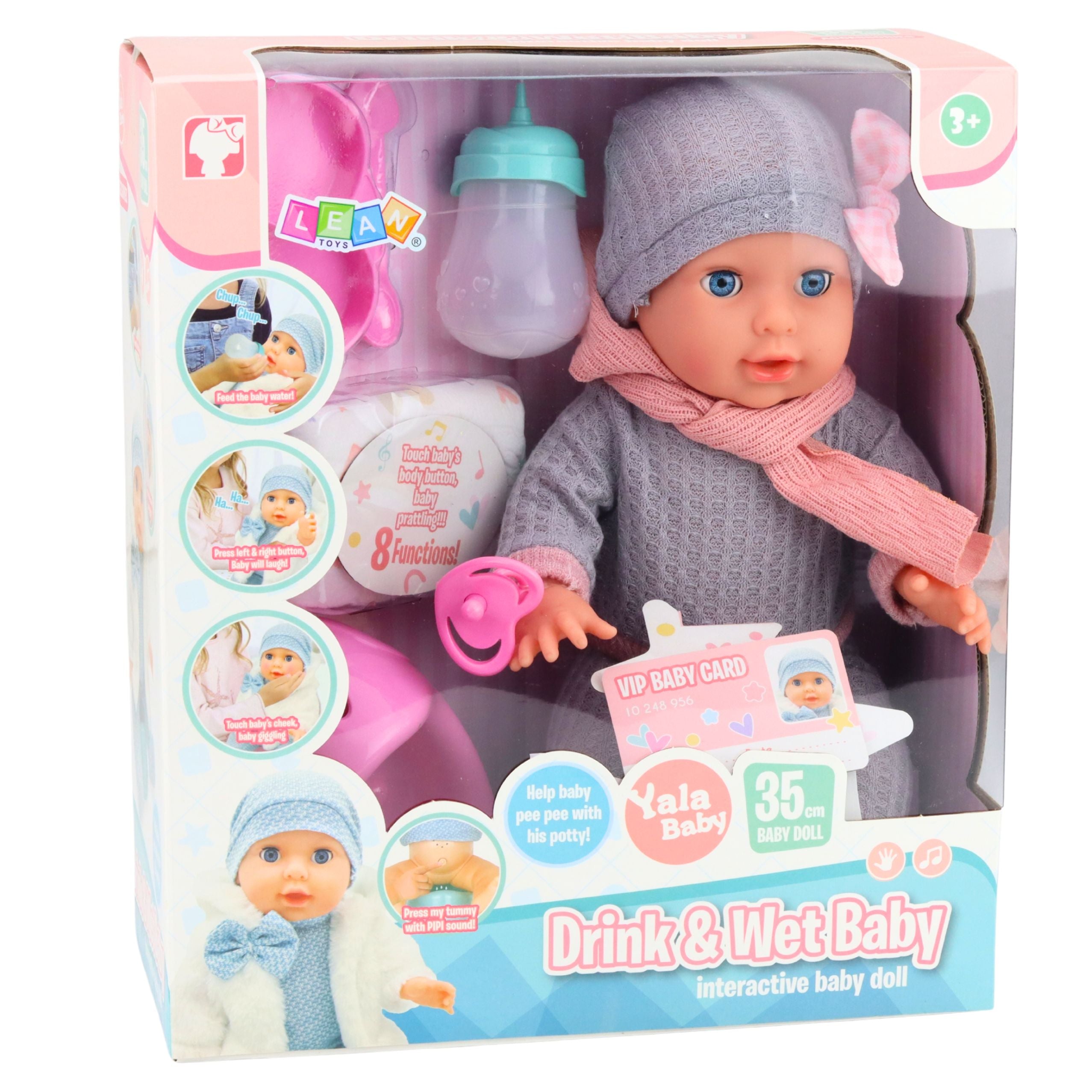 Baby Doll Peeing Care Accessories Bottle Potty 35 Cm