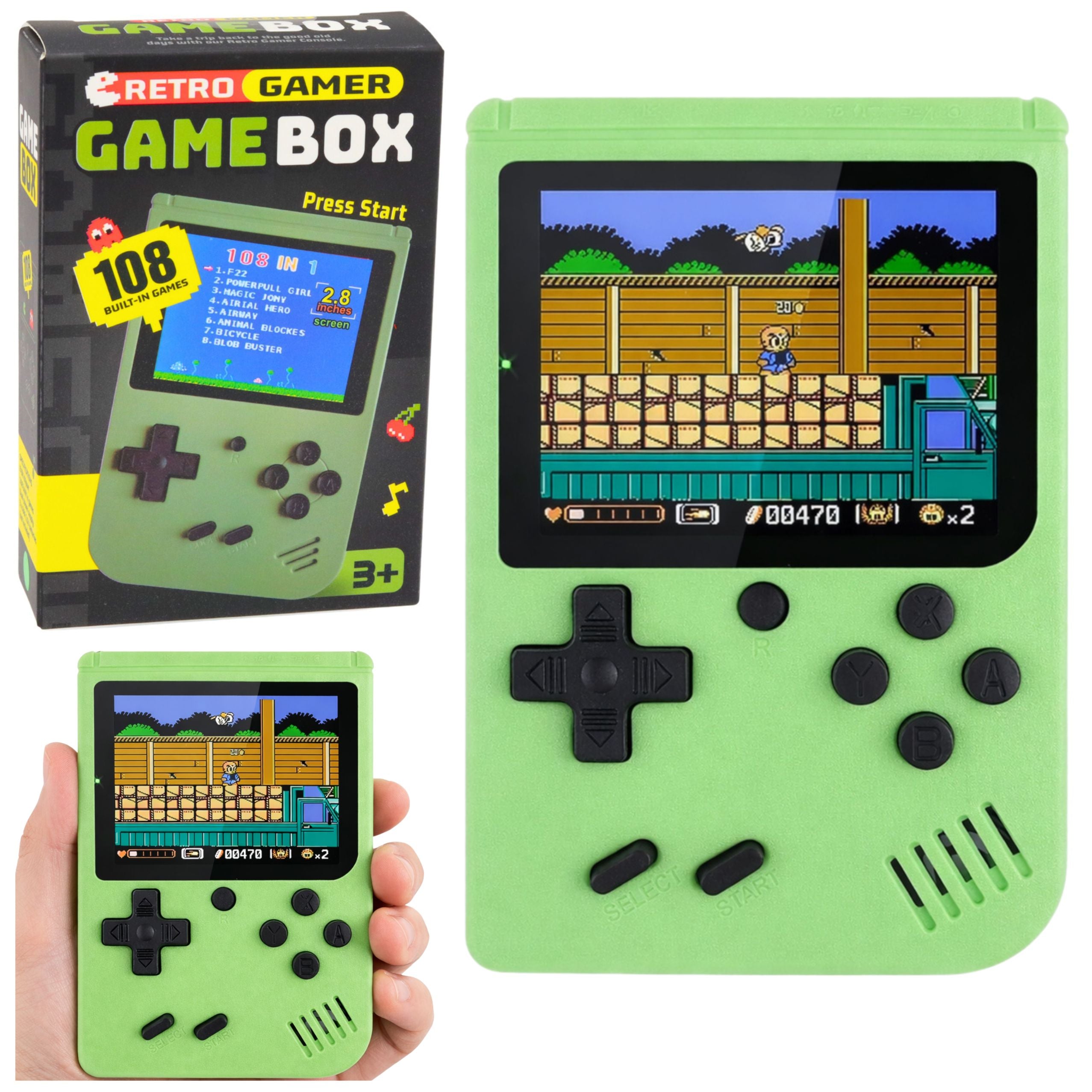 Electronic Game Retro Console 108 In 1 Lcd Screen Green