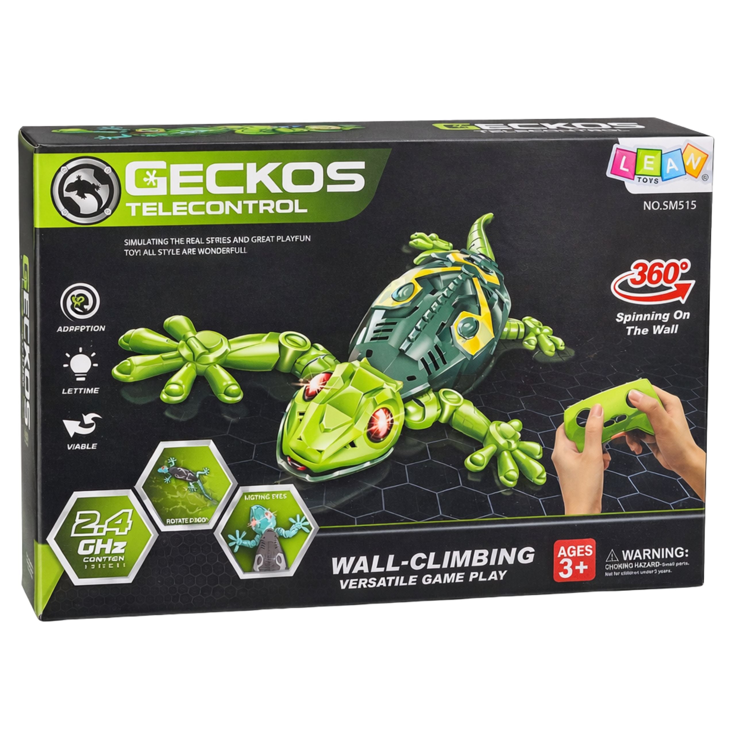 Rc Gecko Lizard Wall Walking 360° Green