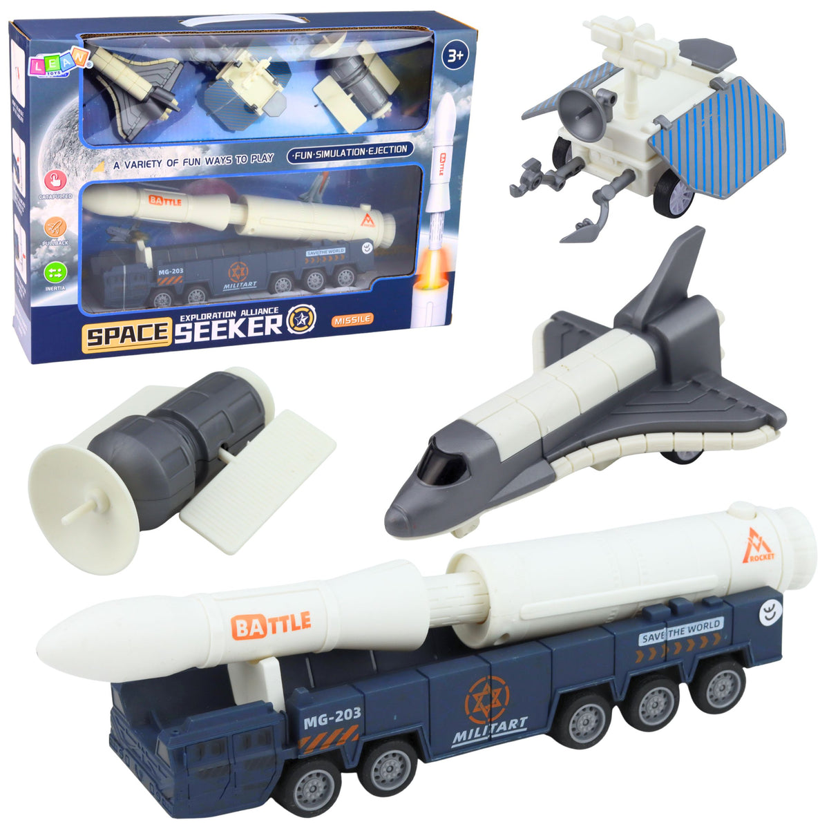 Space Set Rocket Shuttle Satellite Transport Vehicle