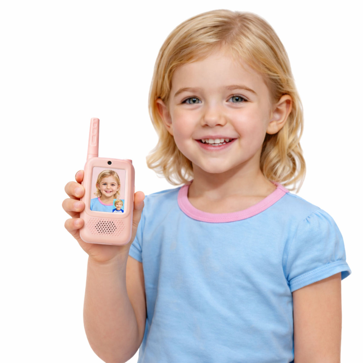 Walkie Talkies For Kids Video Talk Recording Camera Pink