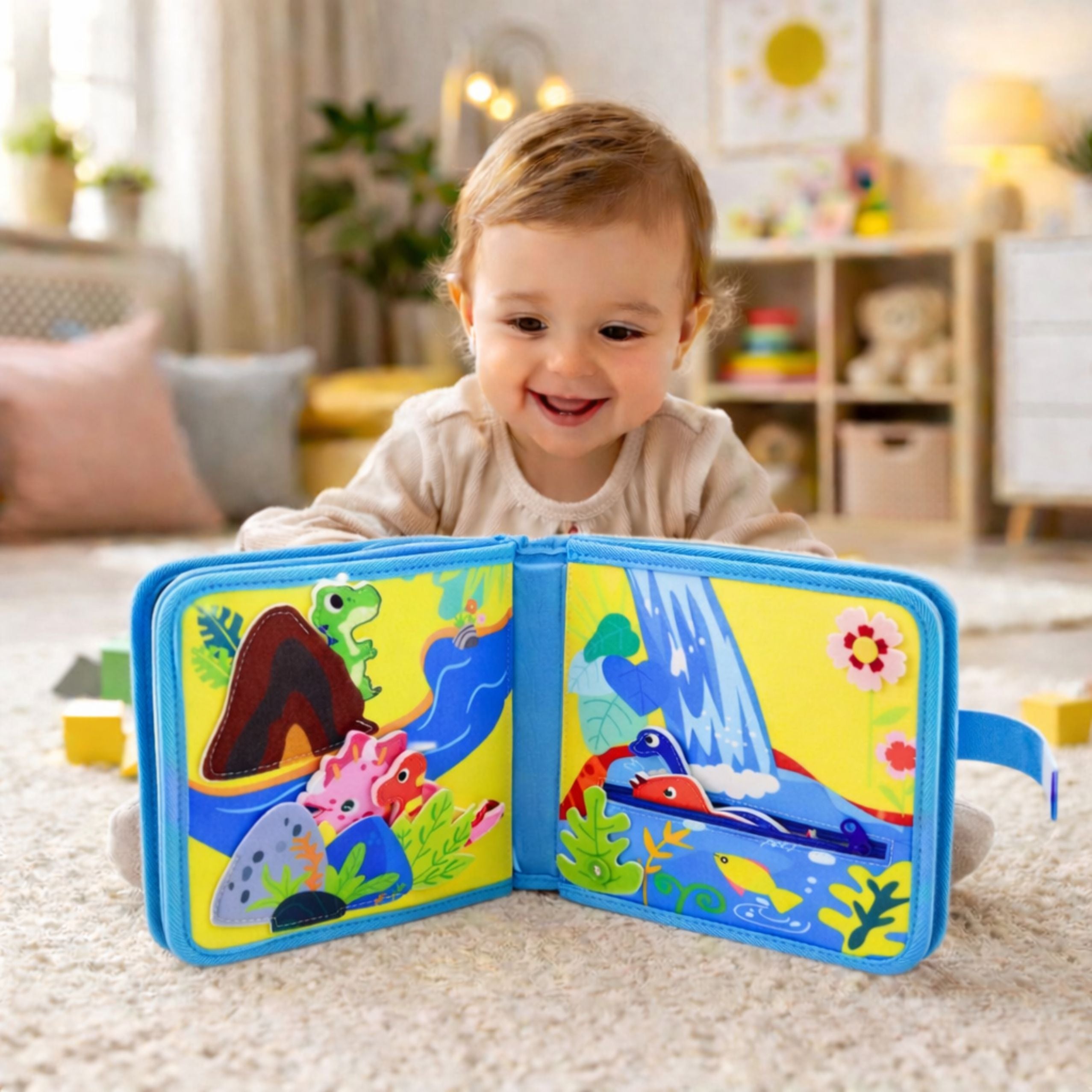 3d Felt Sensory Educational Book Dinosaurs