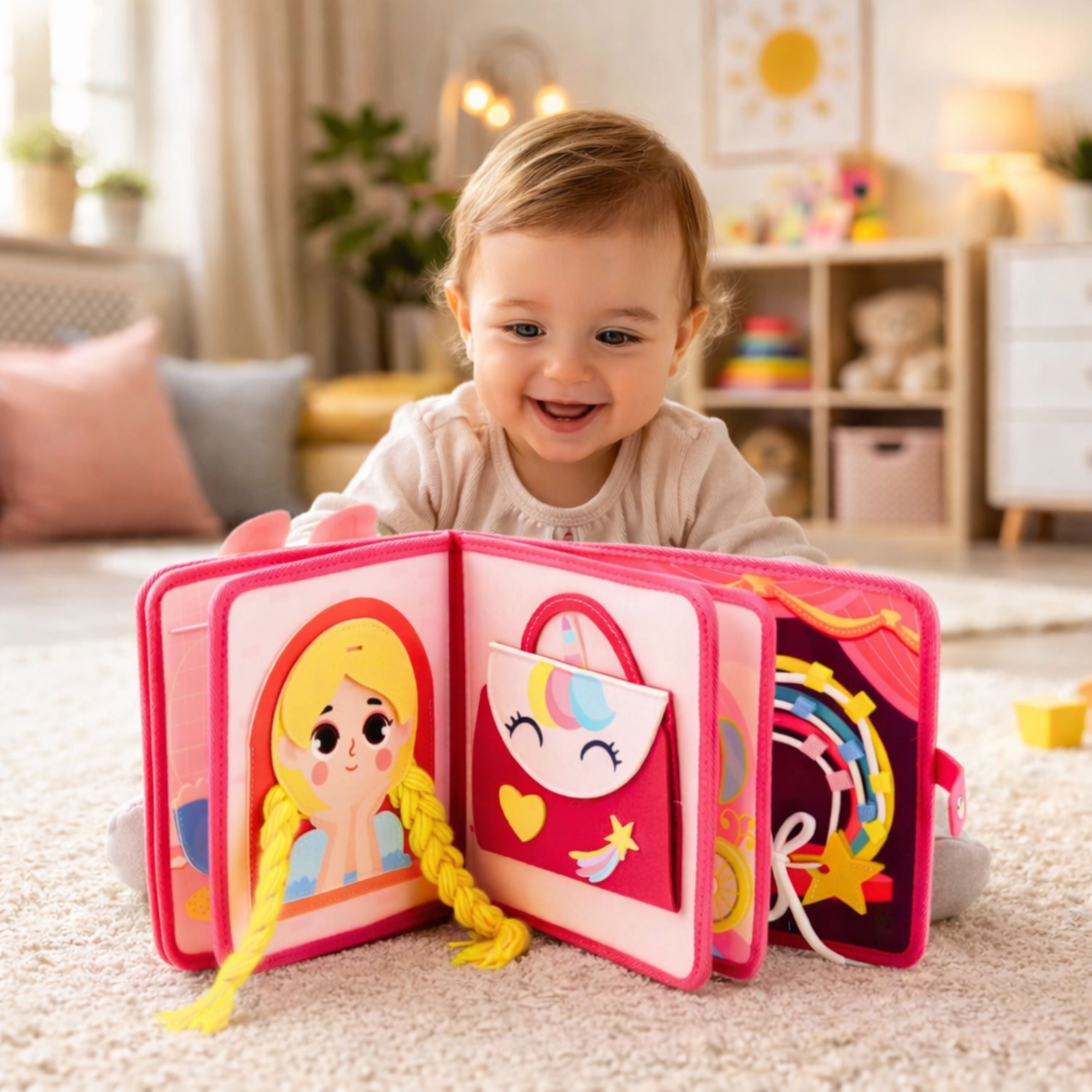 3d Felt Princess Pink Sensory Educational Book