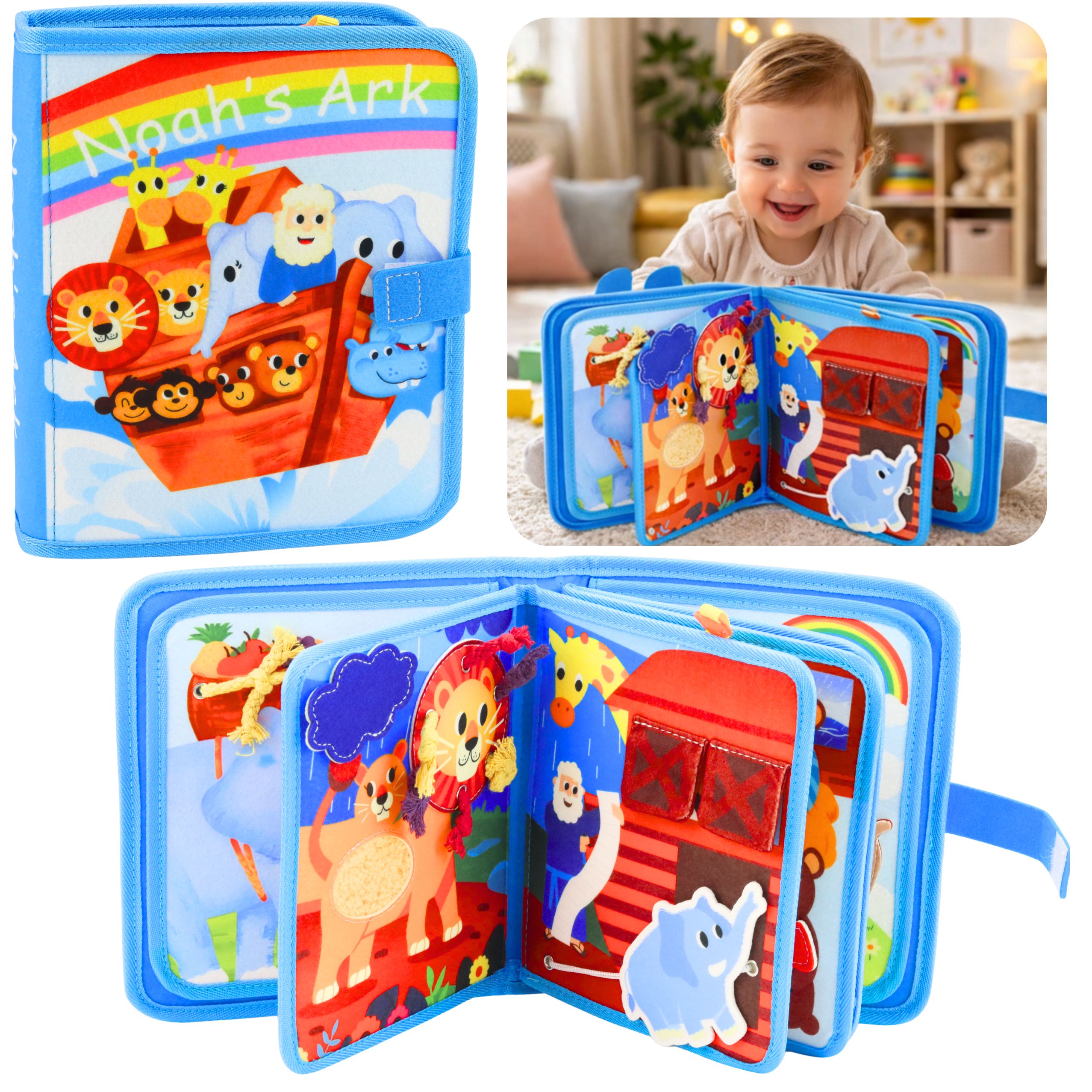 3d Felt Sensory Educational Book Noah's Ark Animals