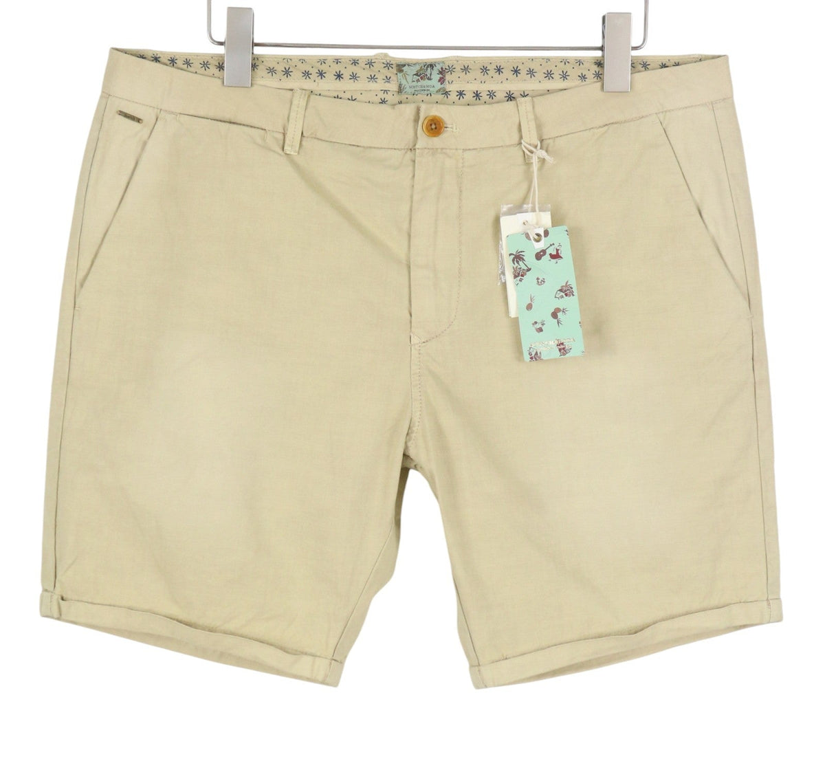 Short en coton beige