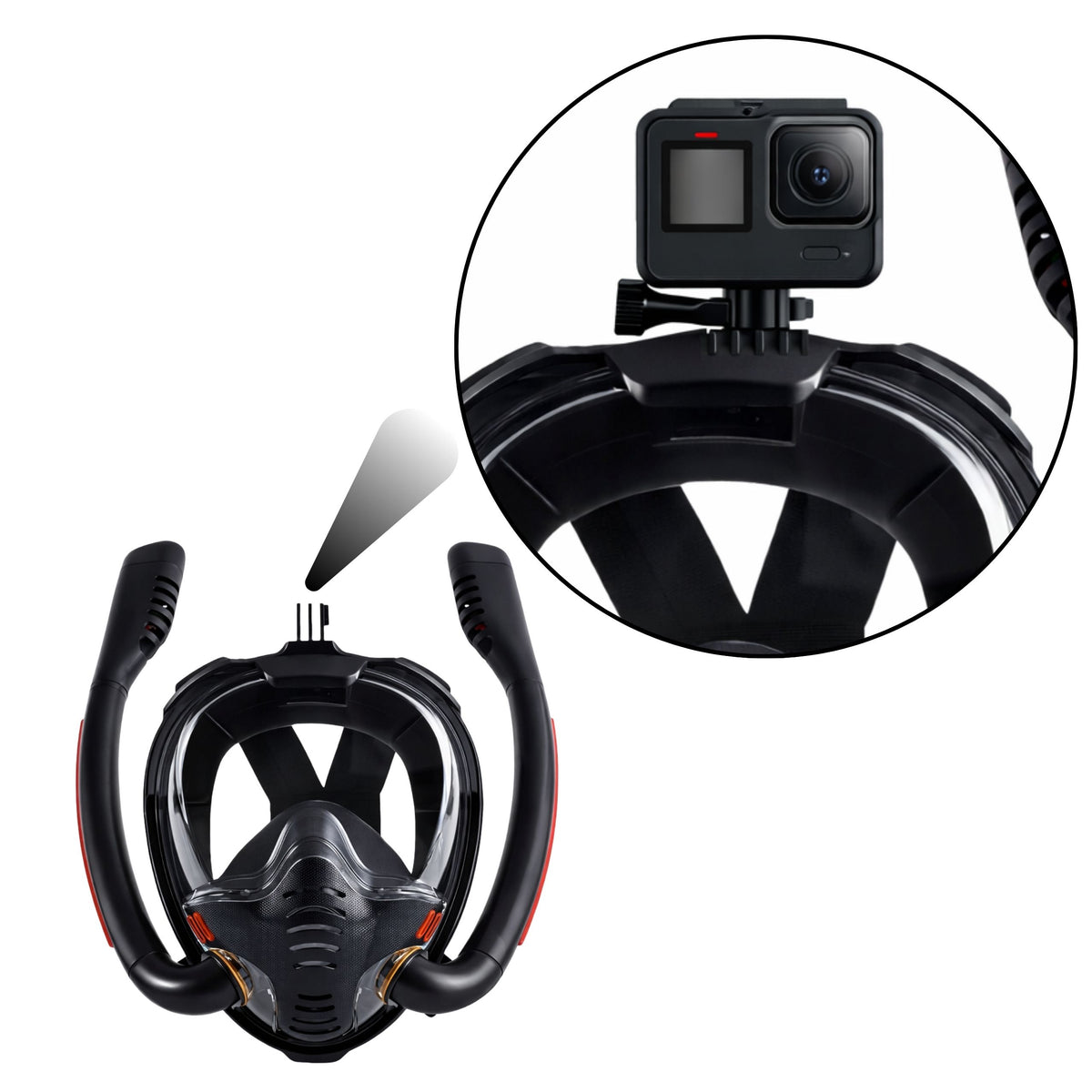 Full Face Antifog Drytop Snorkeling Diving Mask Black L/xl