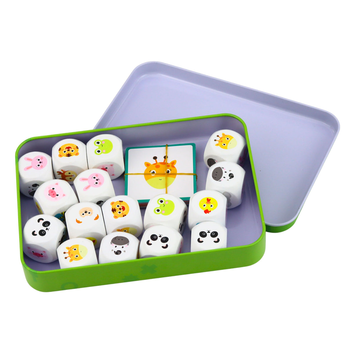 Educational Game For Kids Match Animals Wooden Dice Cards