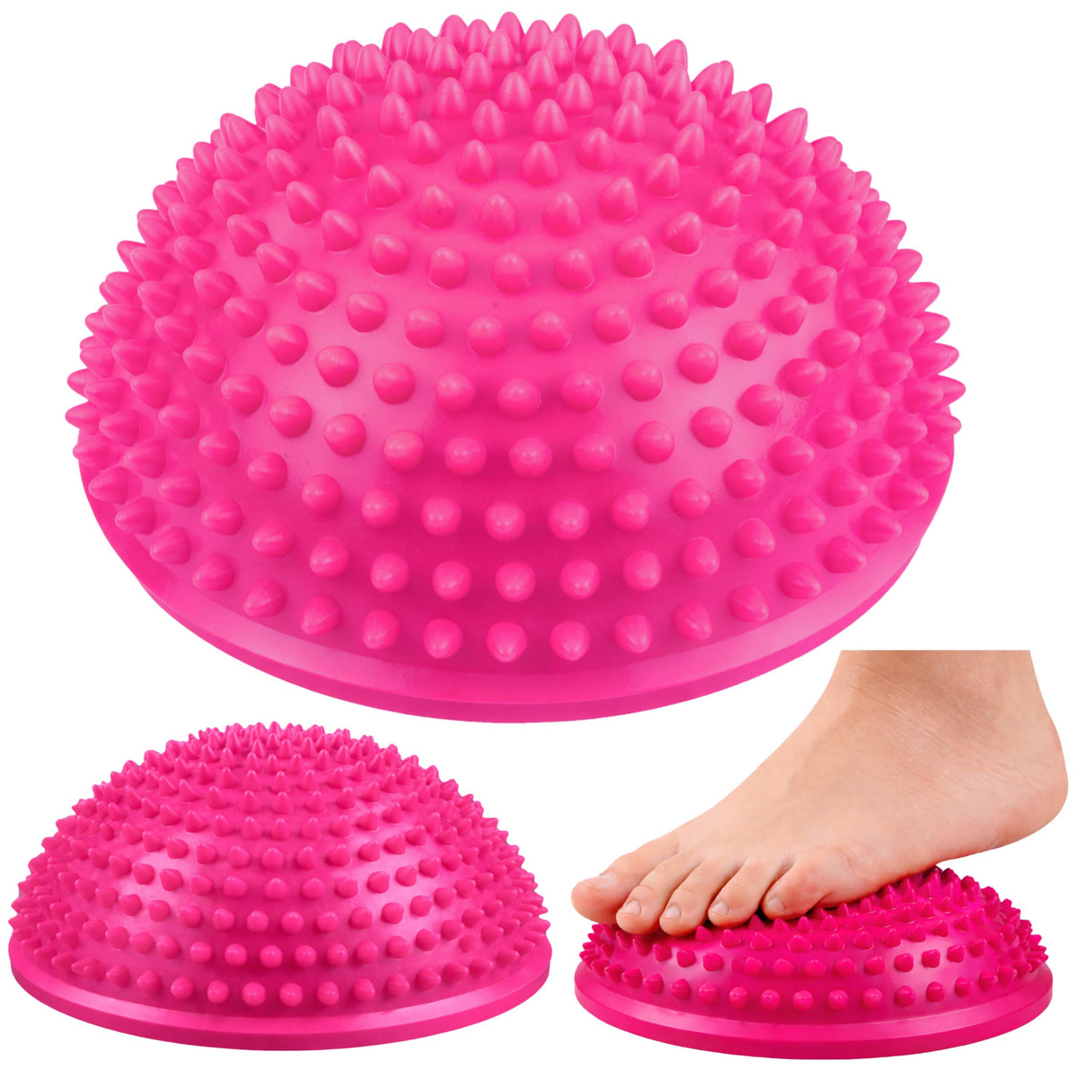 Hémisphère Sensoriel Pour Exercices De Massage Et D'équilibre Rose 16 Cm