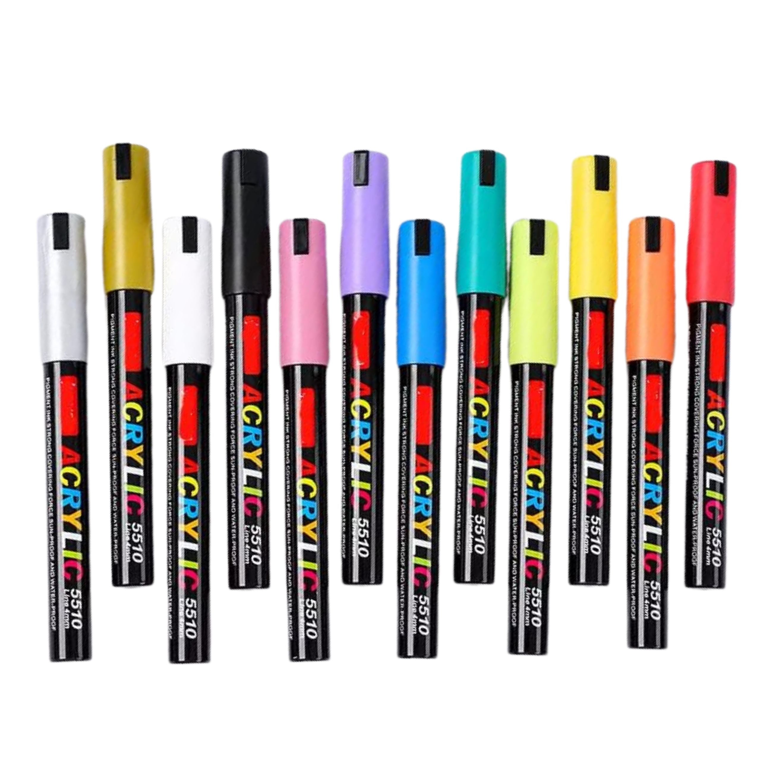 Set Of Acrylic Markers Felt-tip Pens Waterproof Markers Case 36 Pcs.