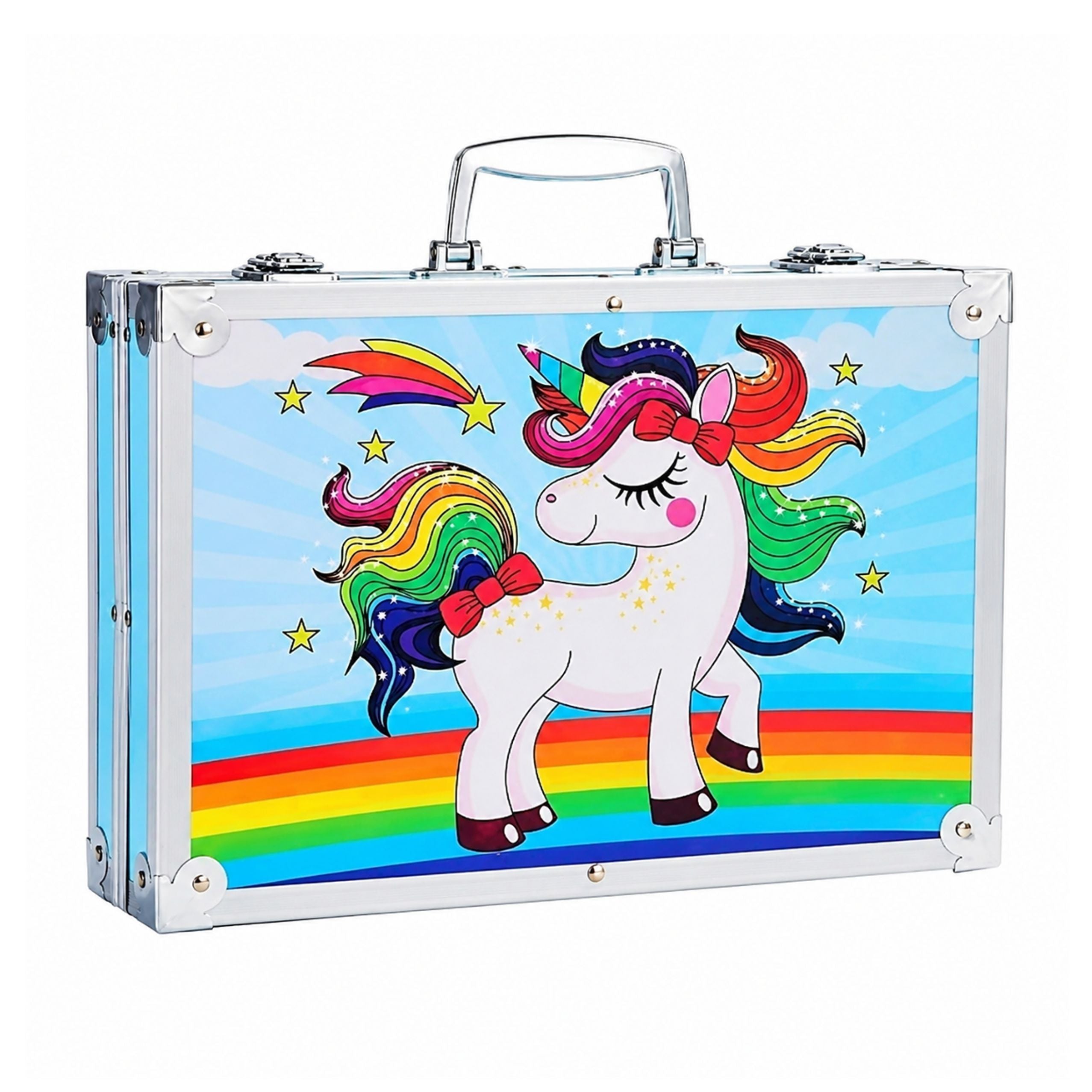 Art Set For Children Unicorn Blue Suitcase 150 Pcs.