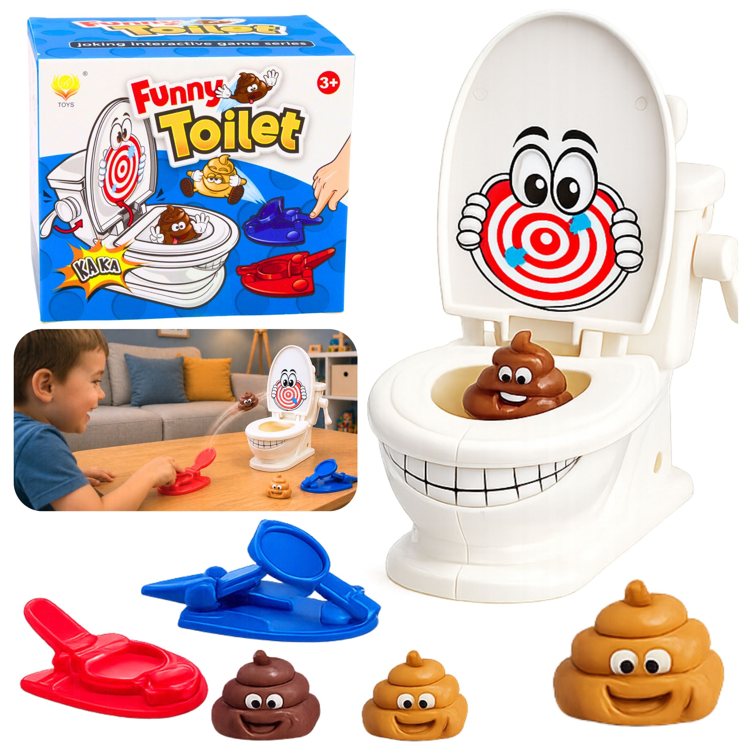 Popping Jumping Poop Toaleta Katapulta Naklejka Gra zręcznościowa